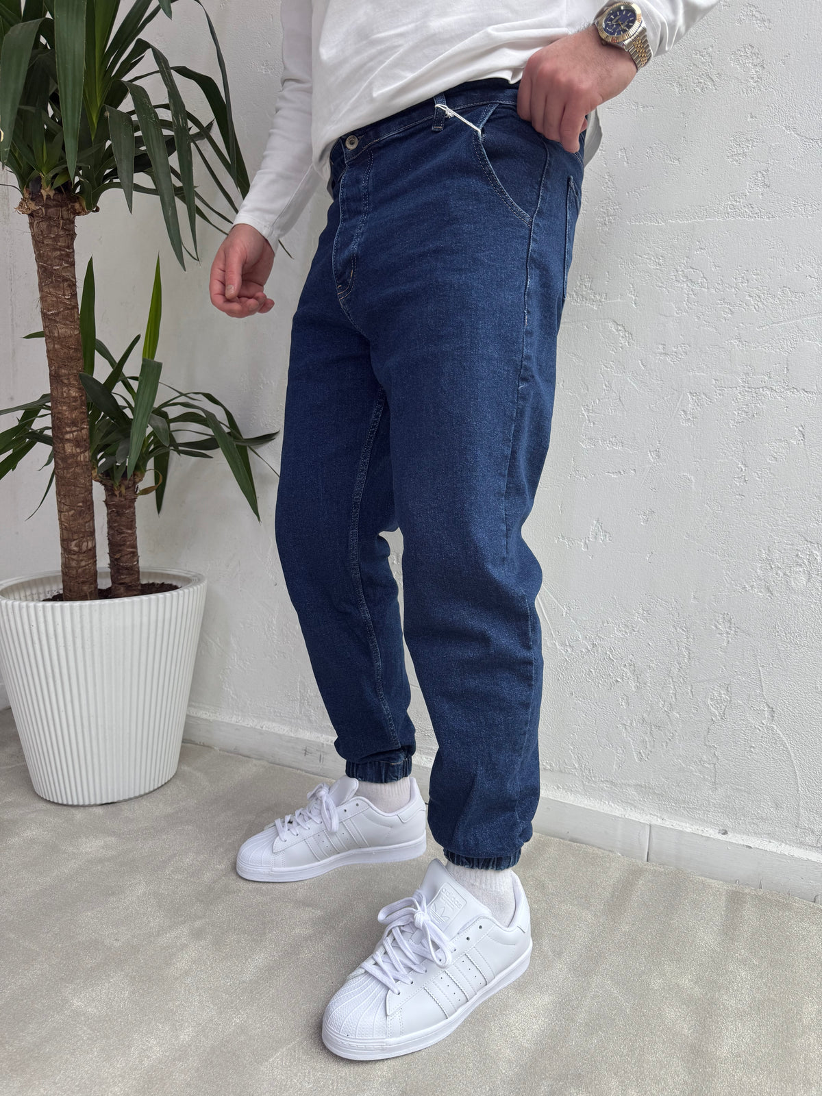 Lastik Paça Boyfriend Pantolon