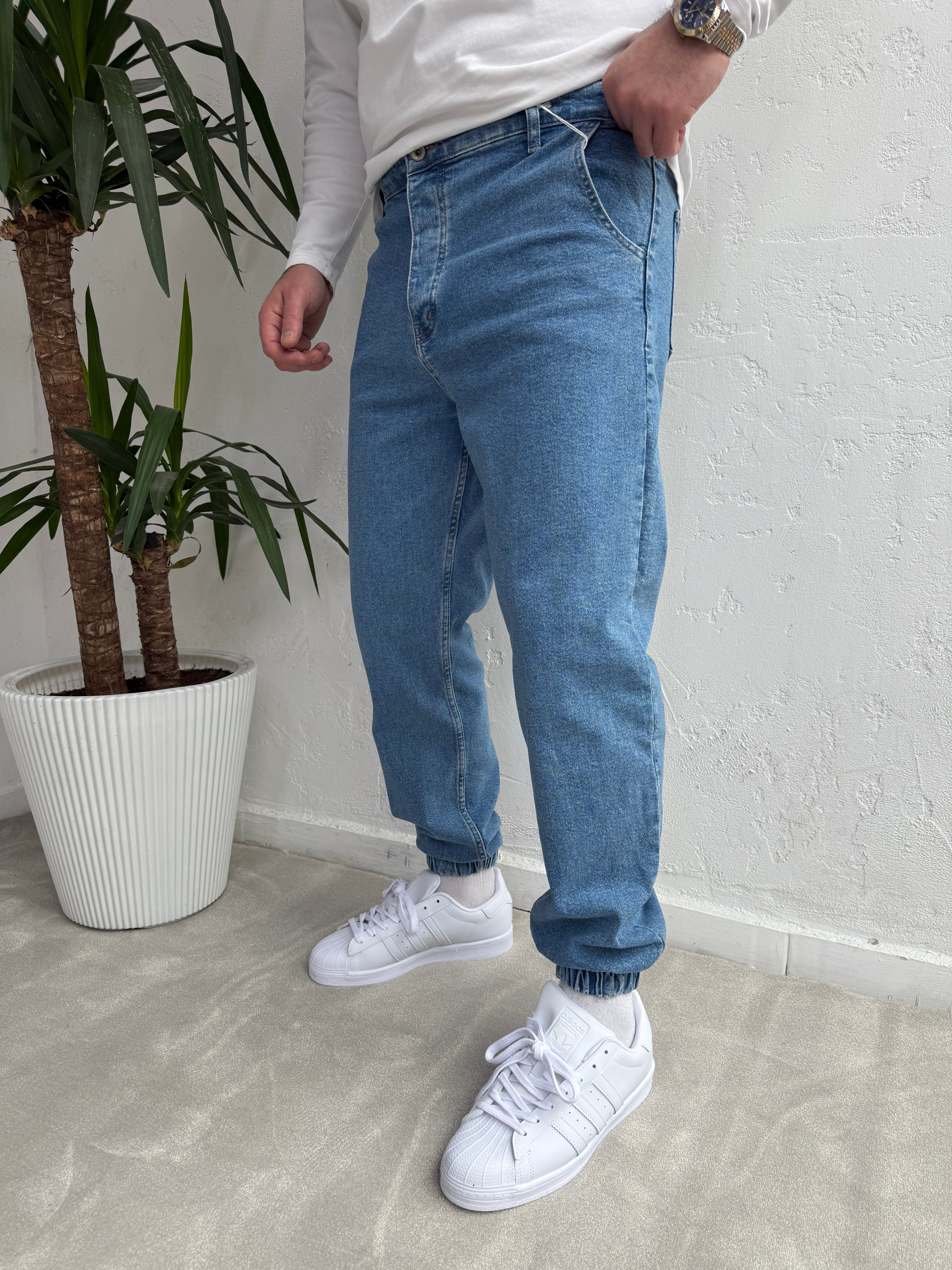 Lastik Paça Boyfriend Pantolon