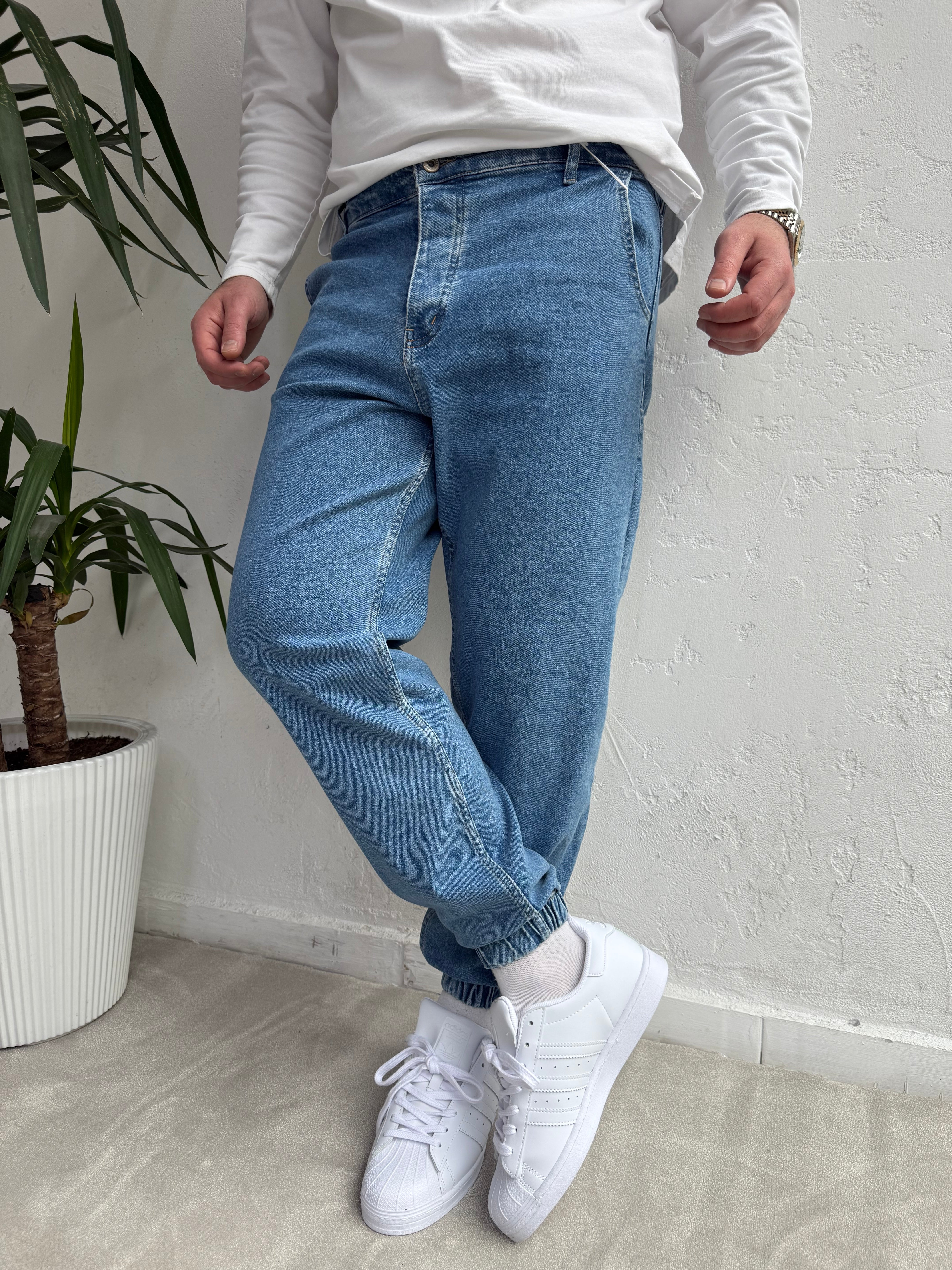 Lastik Paça Boyfriend Pantolon