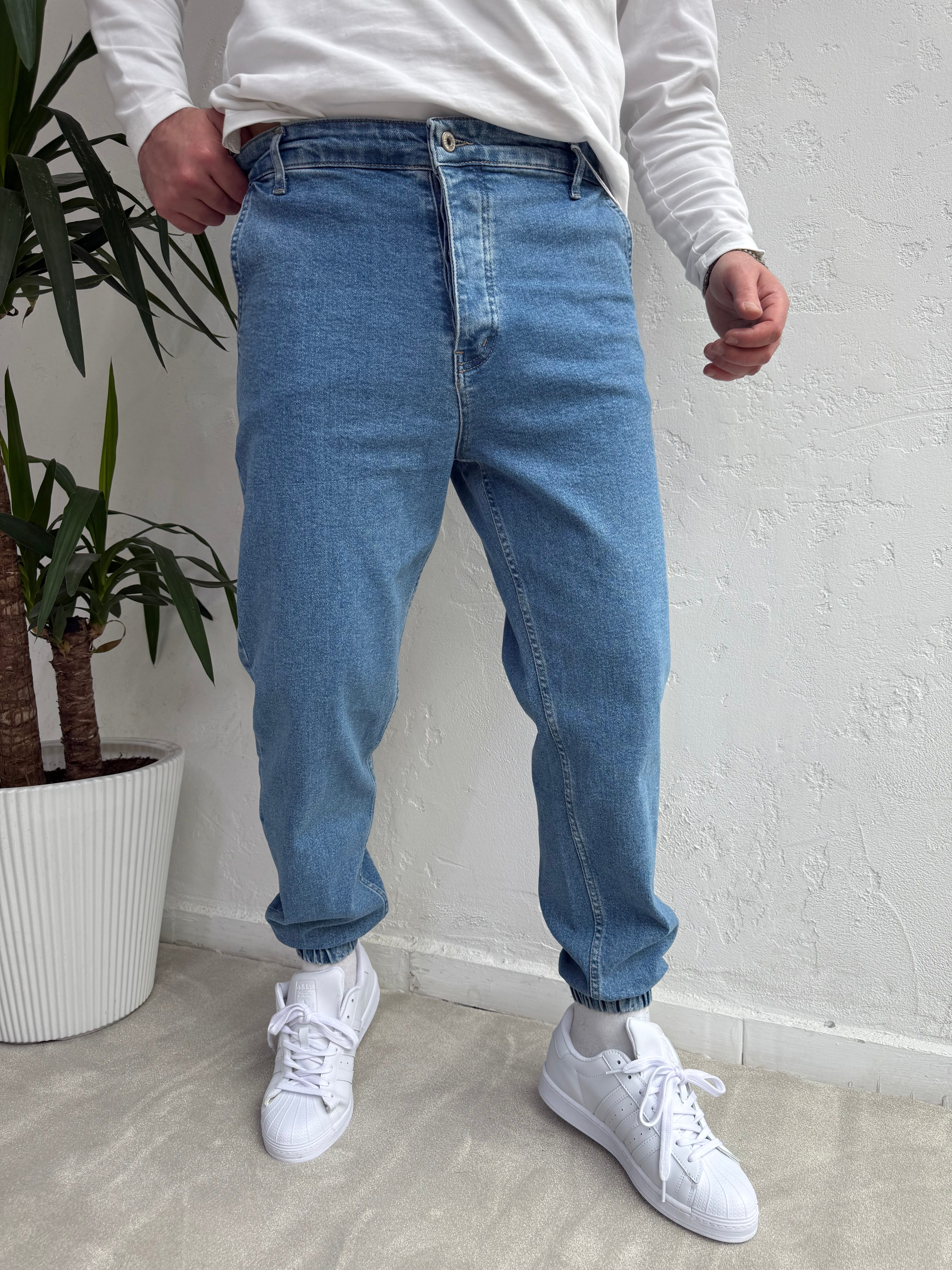 Lastik Paça Boyfriend Pantolon