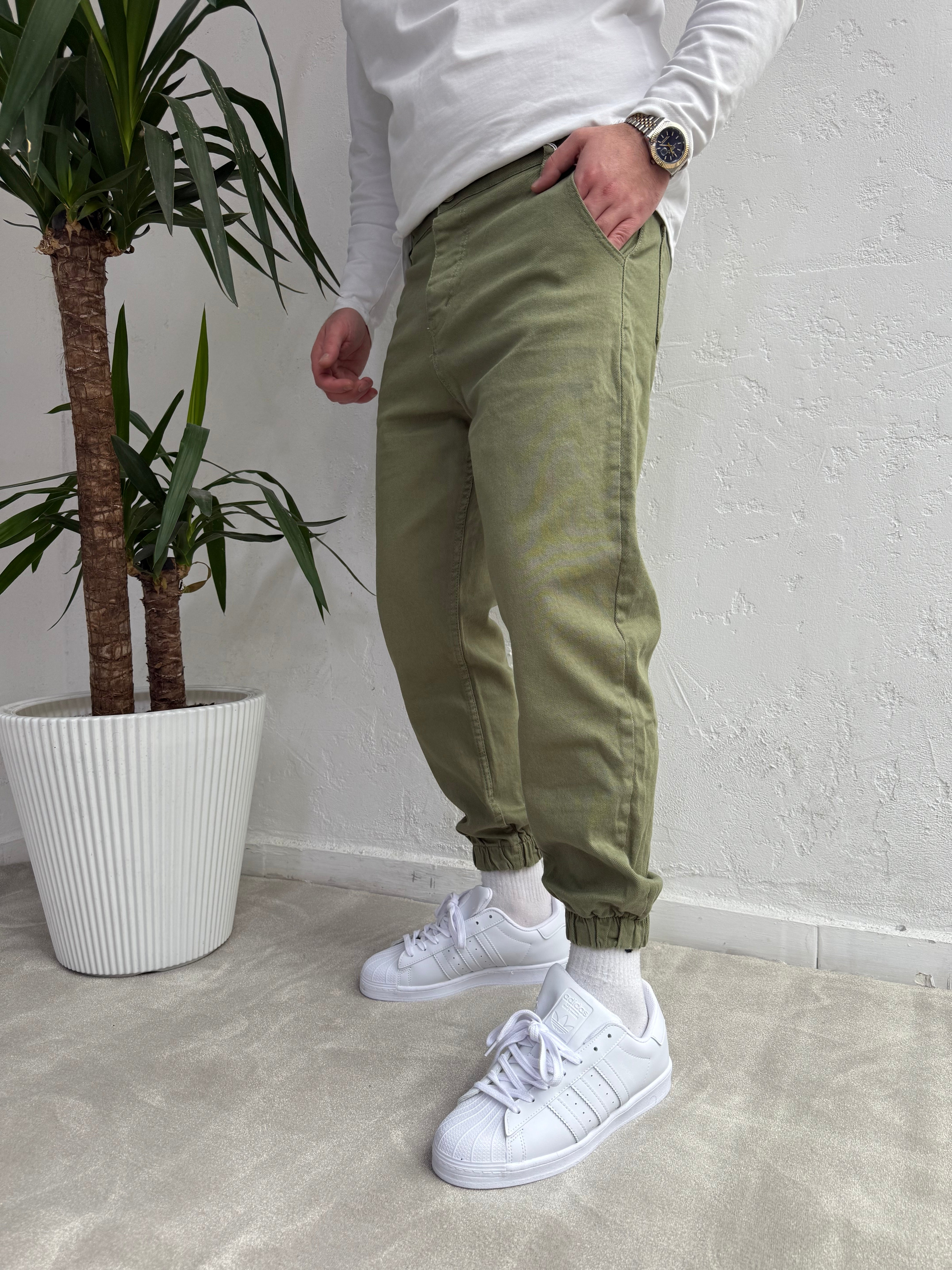 Lastik Paça Boyfriend Pantolon