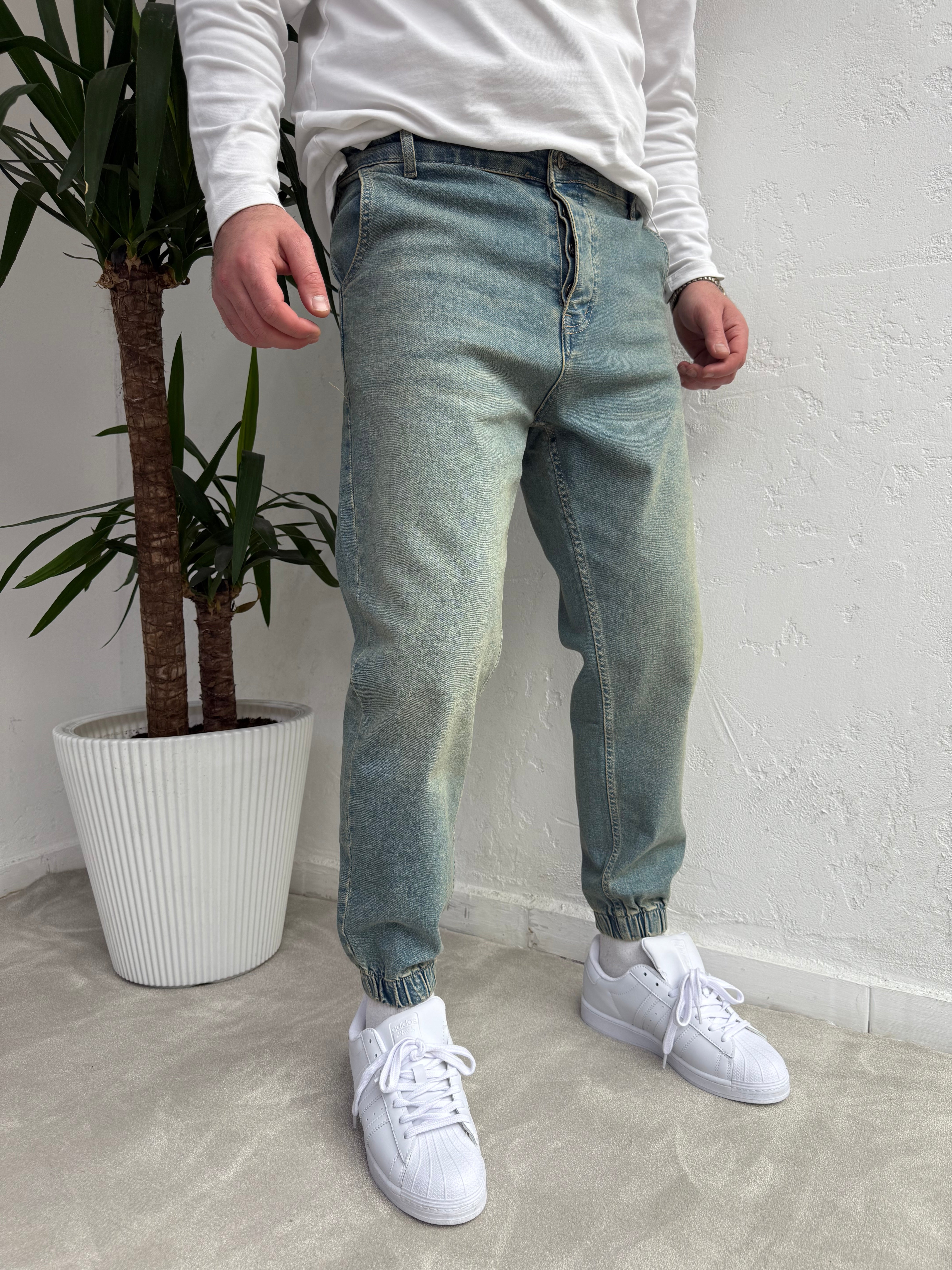 Lastik Paça Boyfriend Pantolon