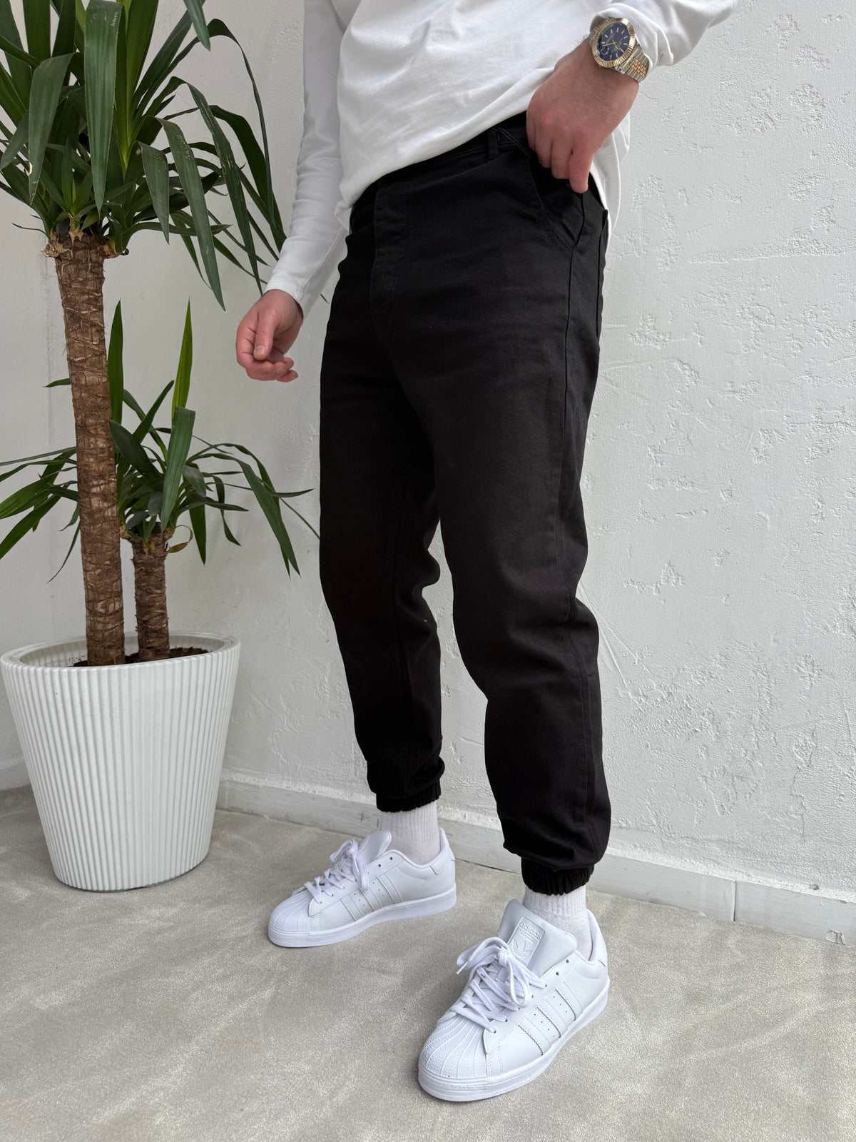 Lastik Paça Boyfriend Pantolon