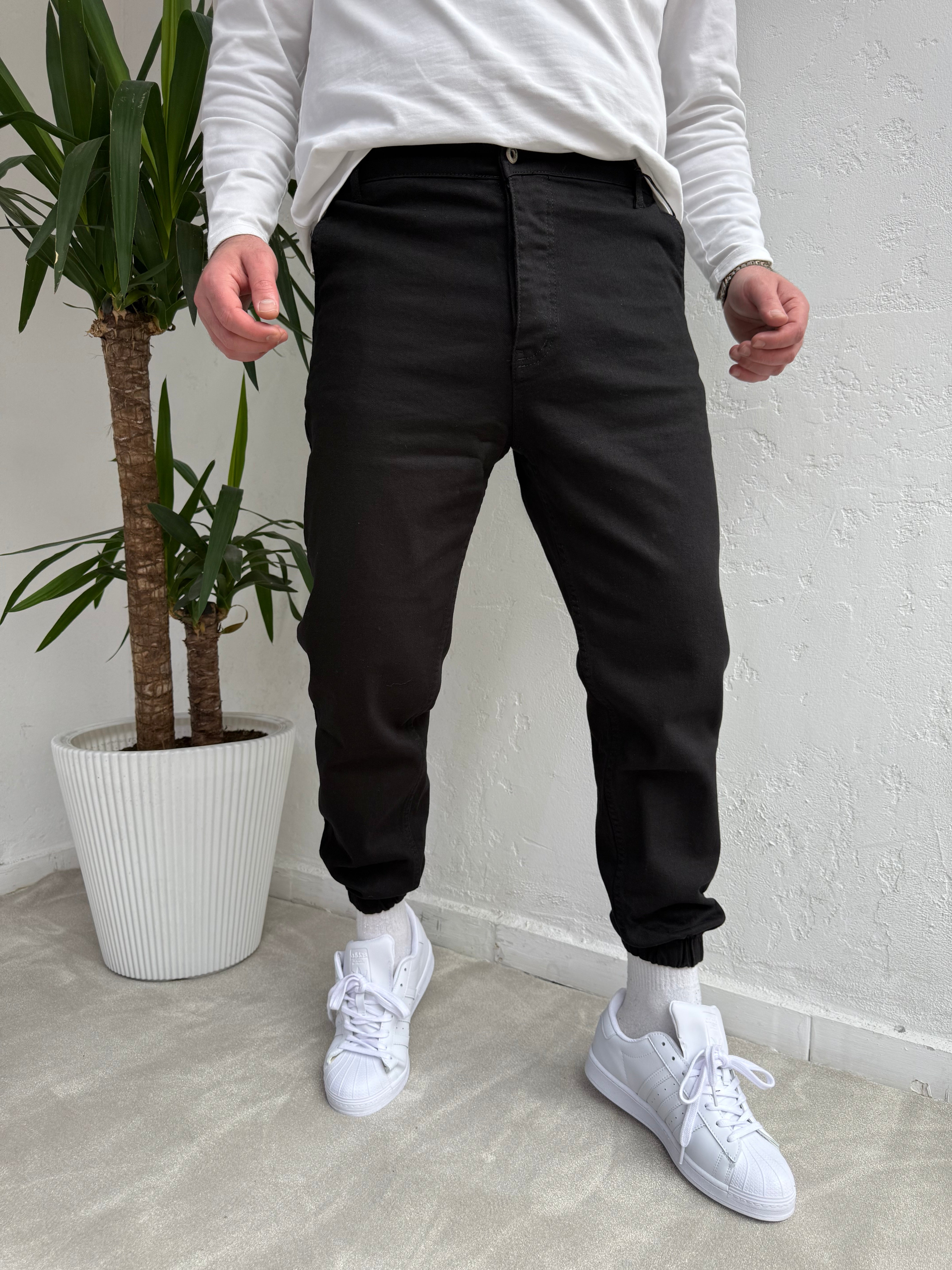 Lastik Paça Boyfriend Pantolon