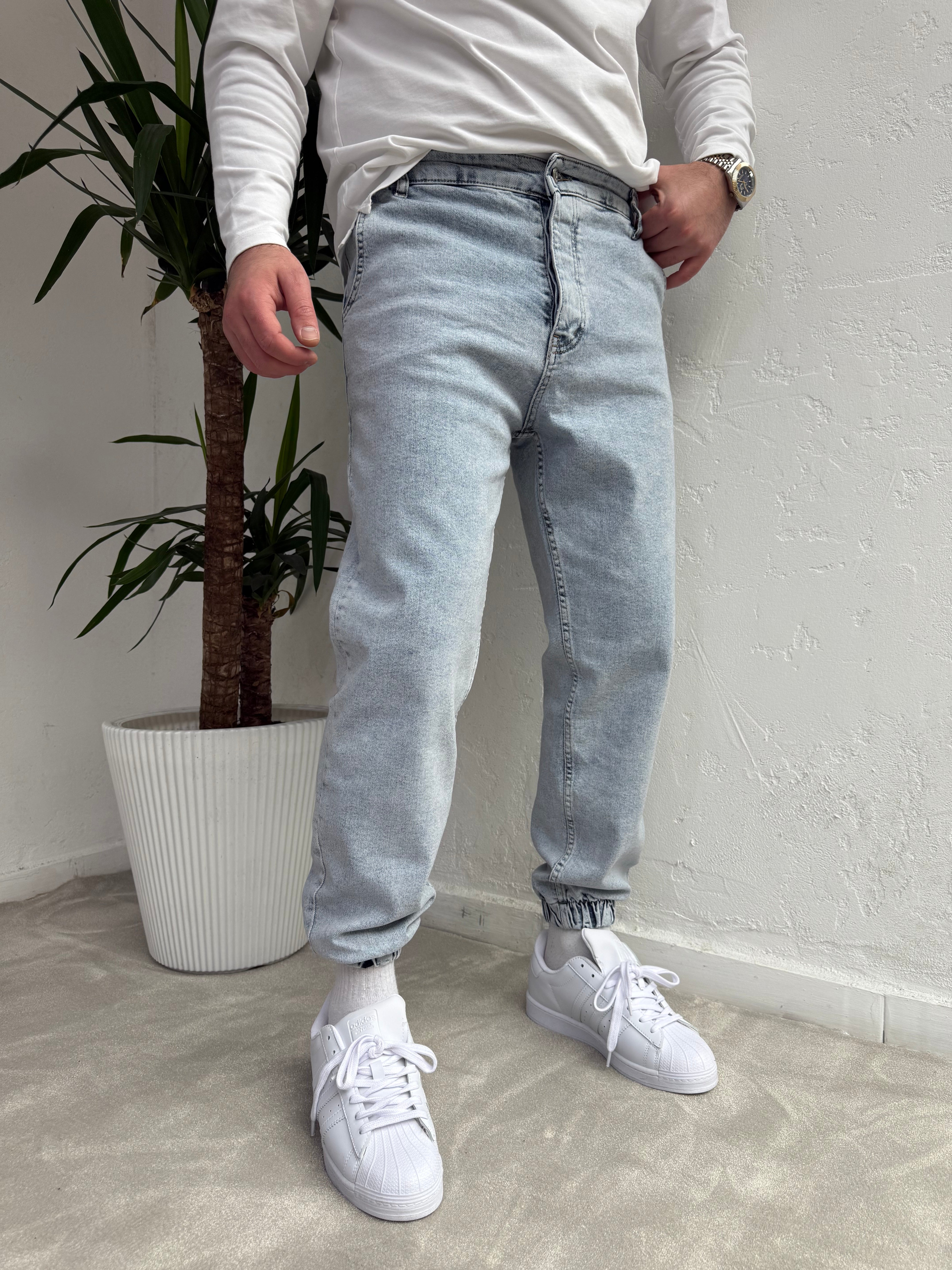 Lastik Paça Boyfriend Pantolon