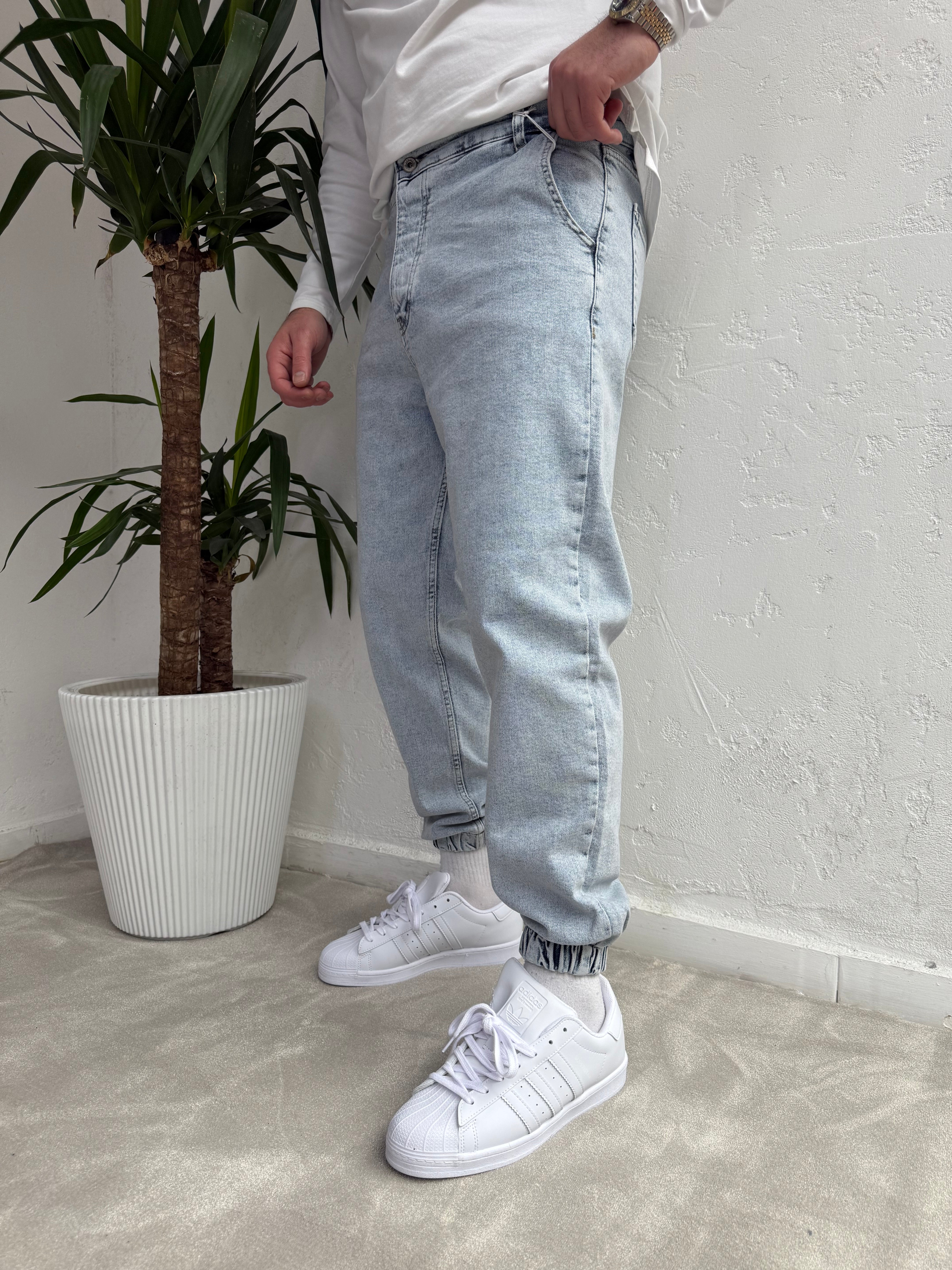 Lastik Paça Boyfriend Pantolon