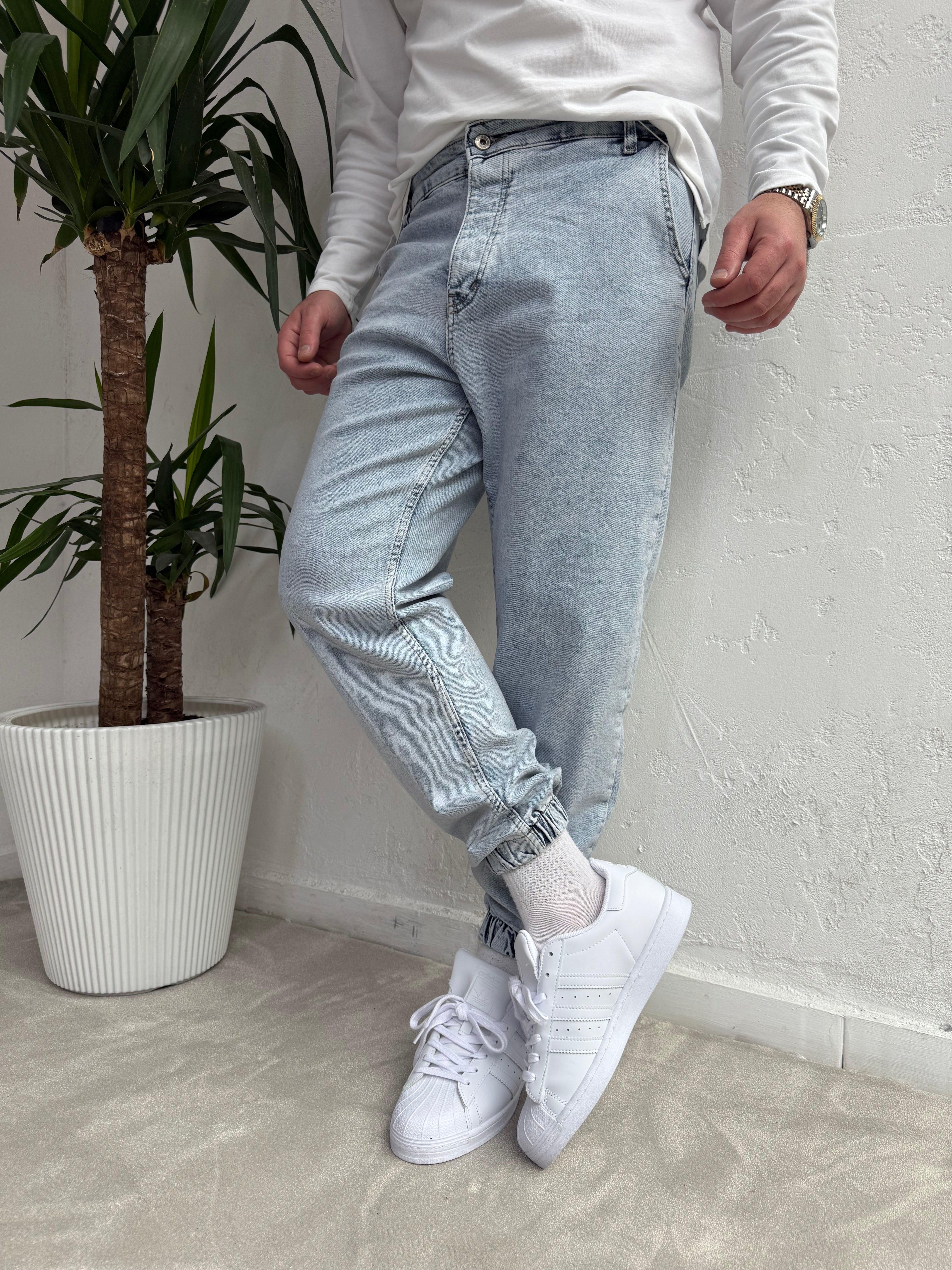 Lastik Paça Boyfriend Pantolon