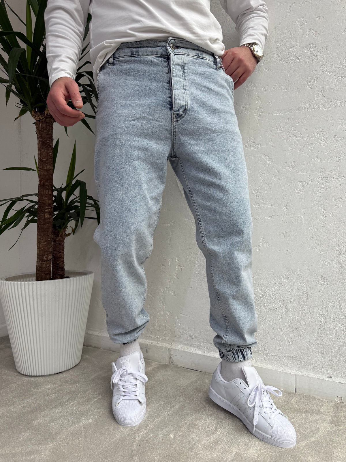 Lastik Paça Boyfriend Pantolon
