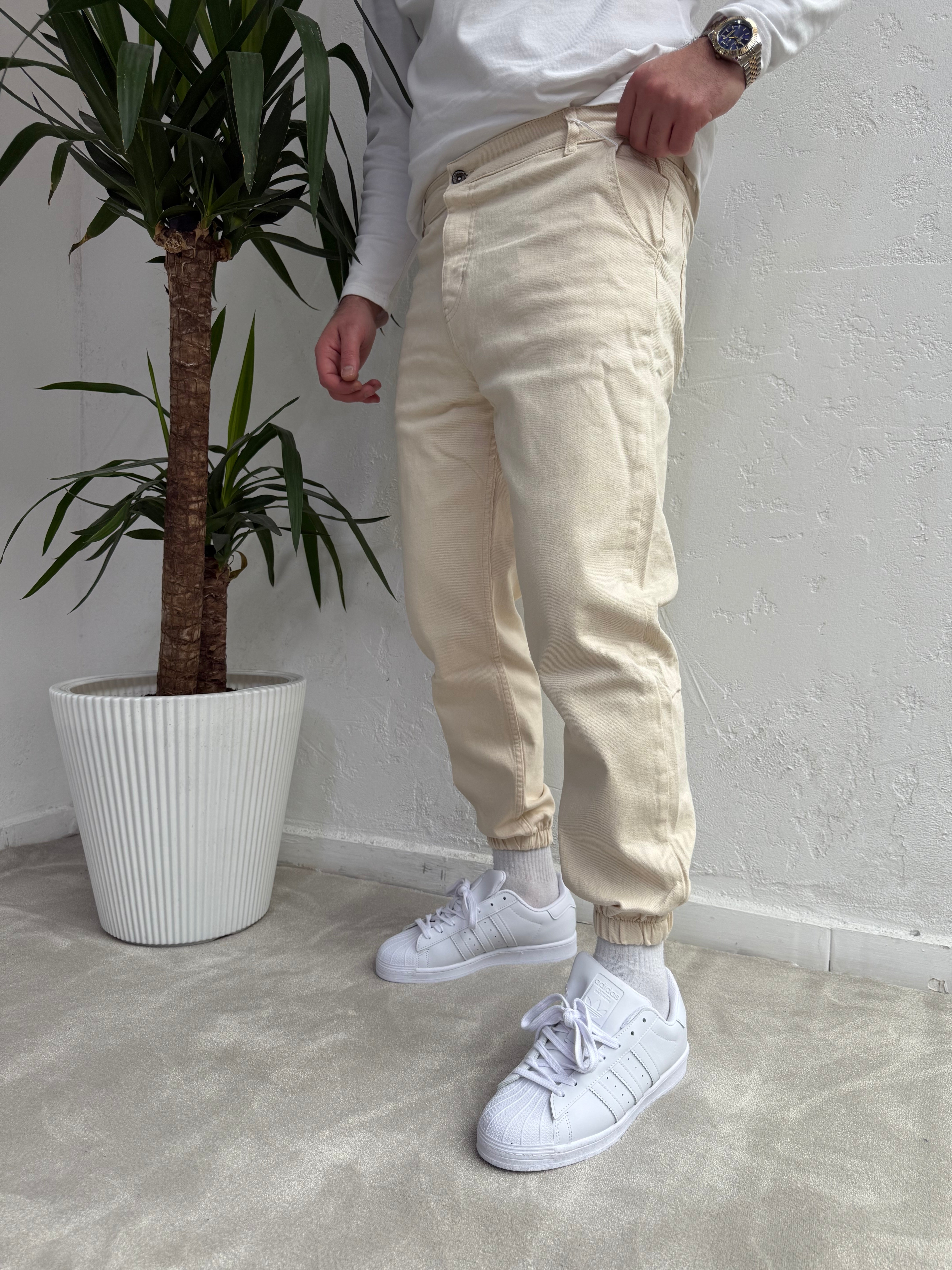 Lastik Paça Boyfriend Pantolon