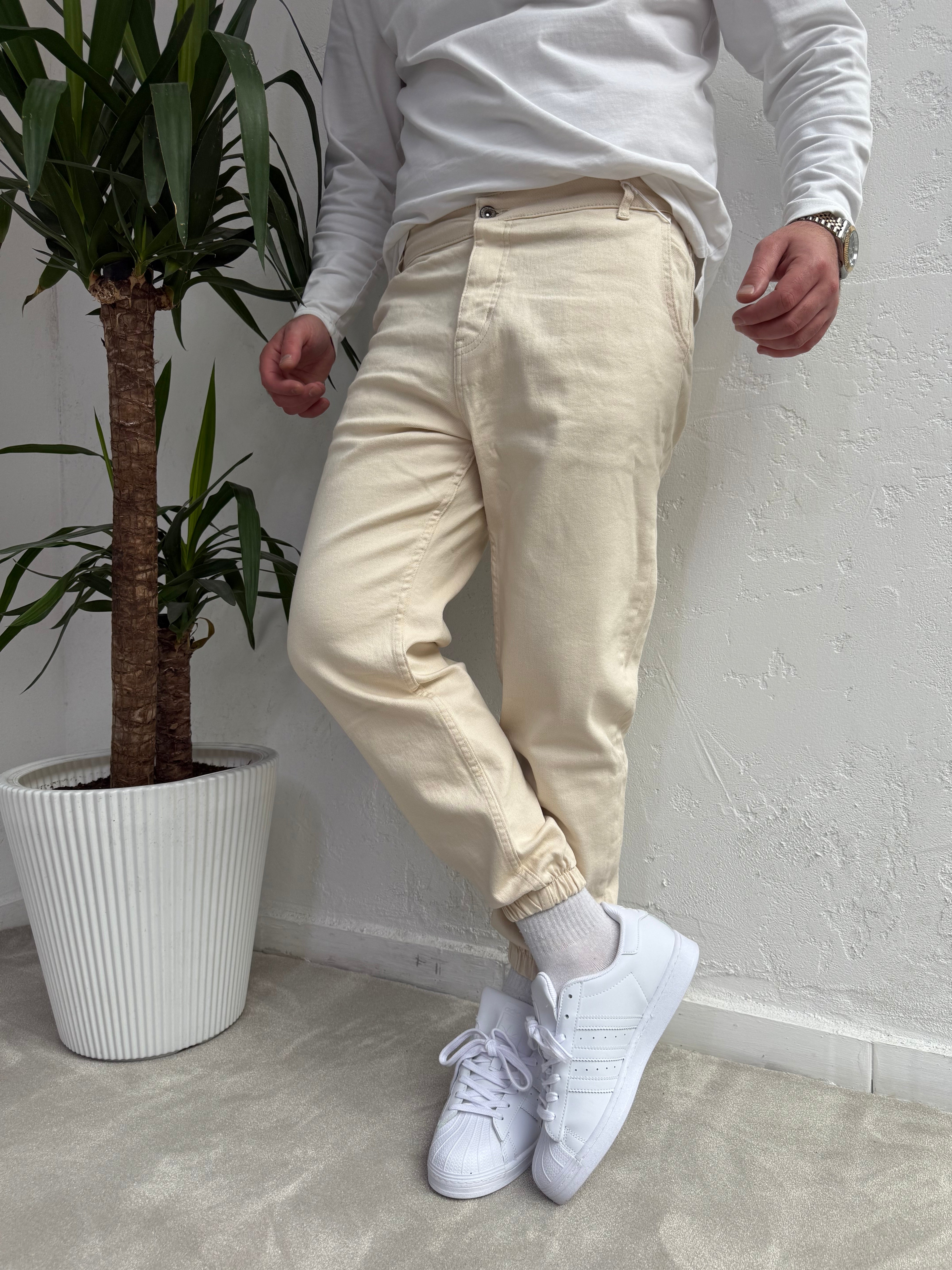 Lastik Paça Boyfriend Pantolon