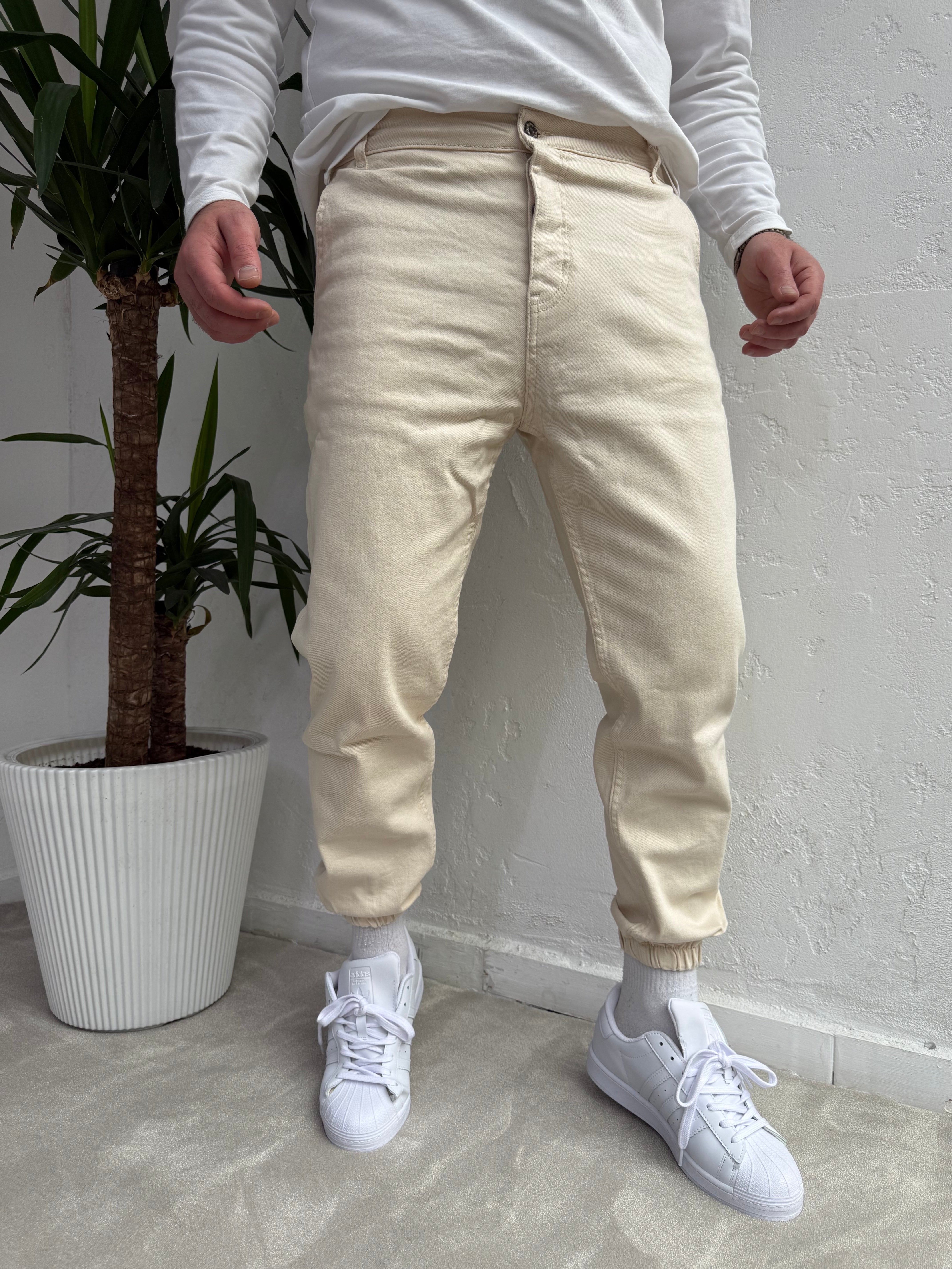 Lastik Paça Boyfriend Pantolon