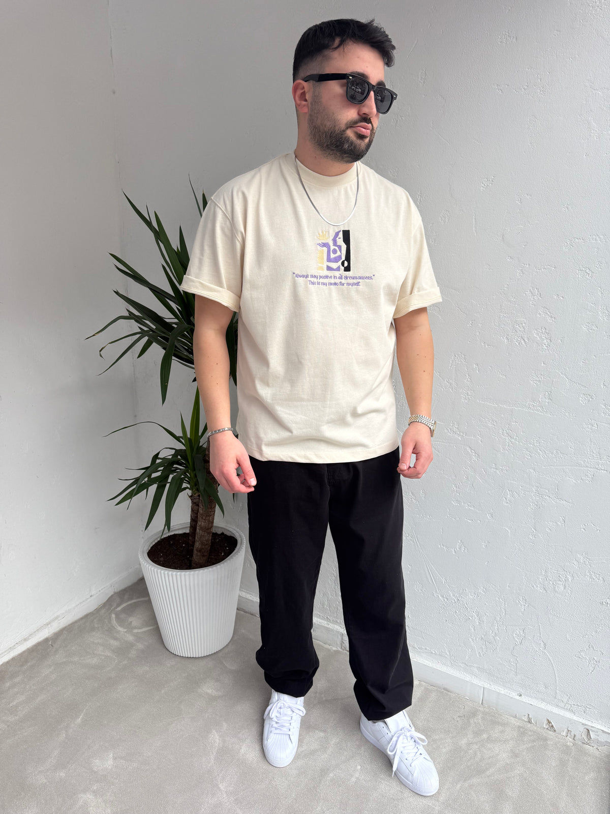 Yep Myself Nakış Detaylı T-Shirt