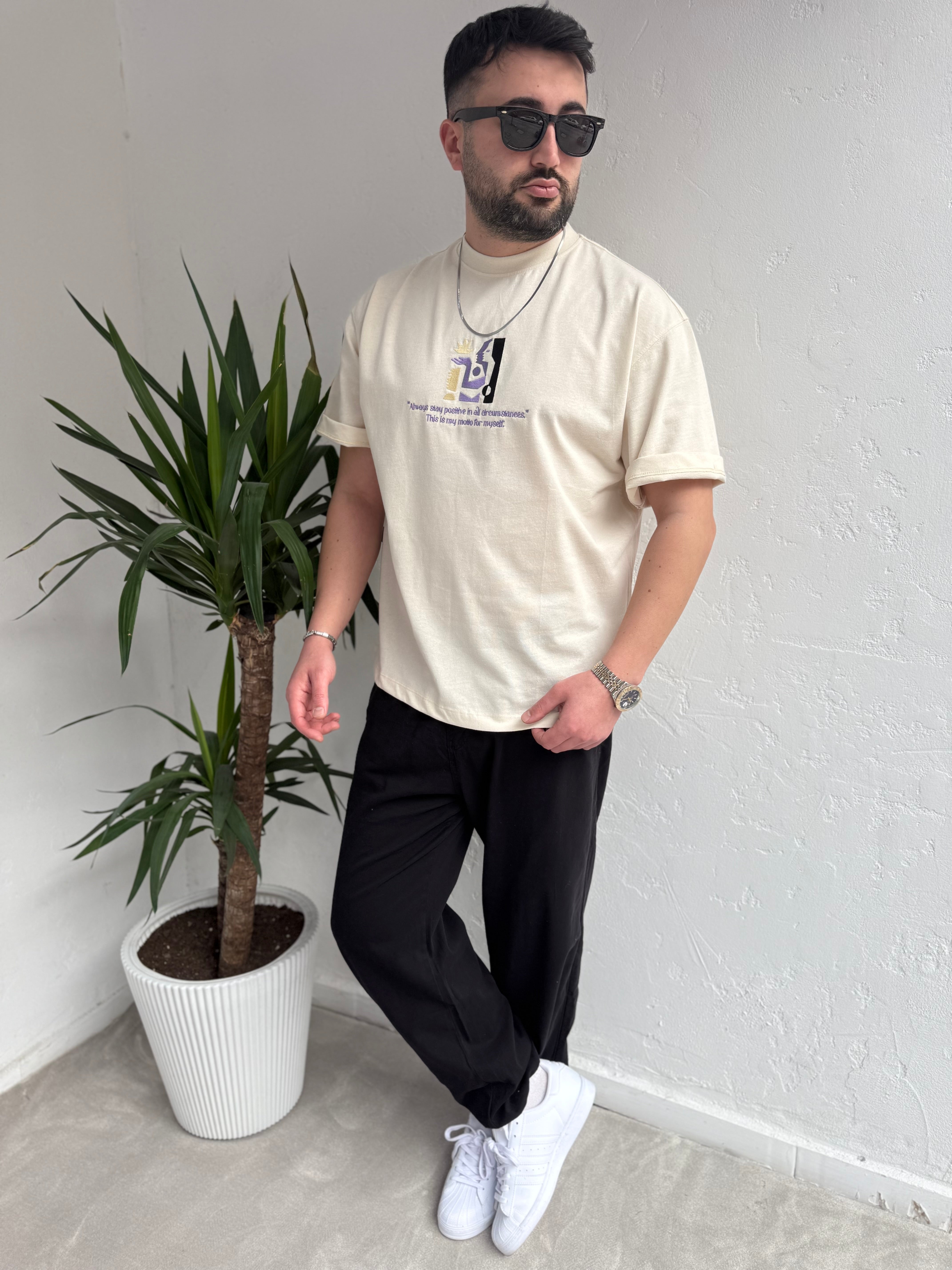 Yep Myself Nakış Detaylı T-Shirt