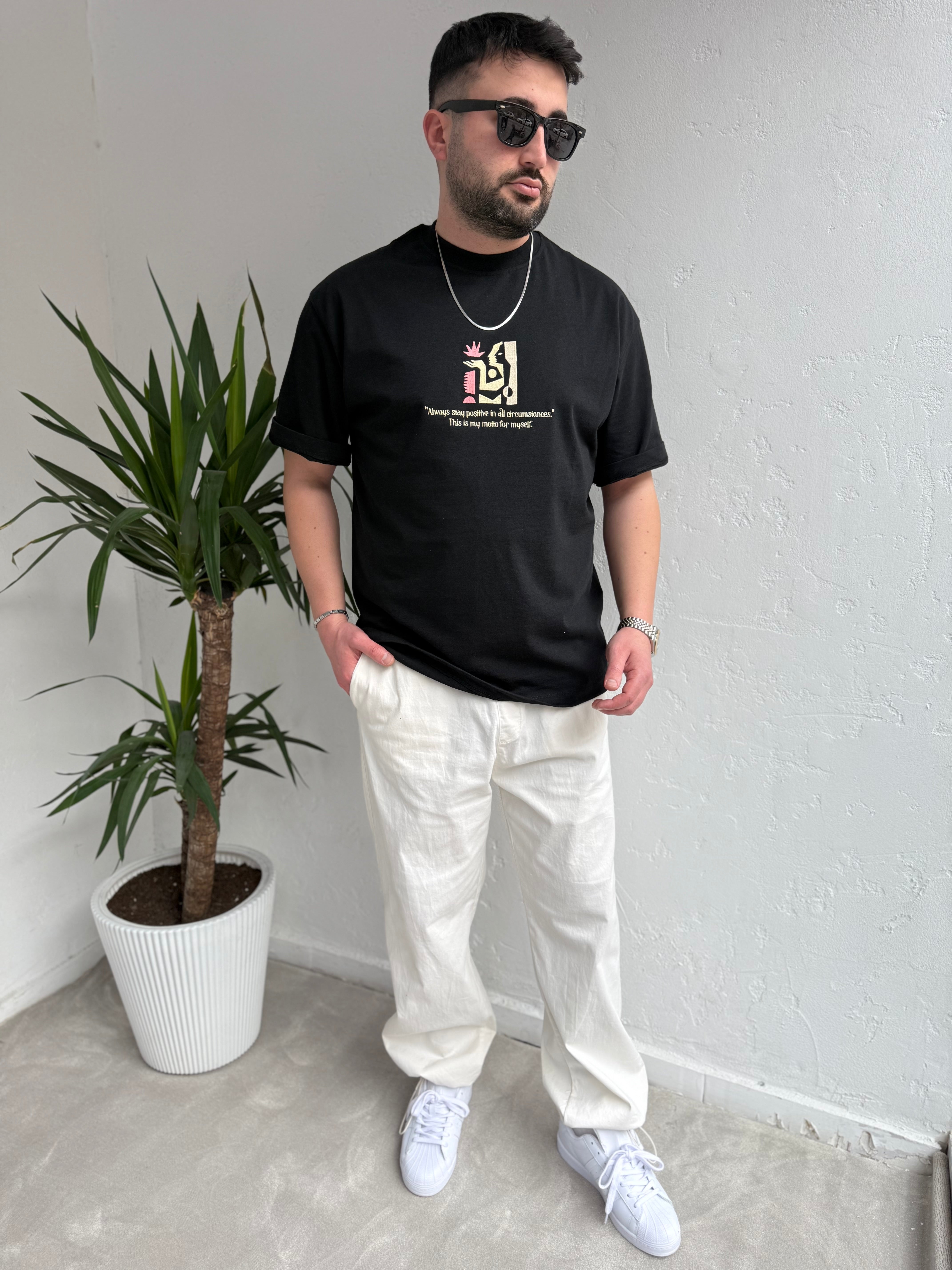 Yep Myself Nakış Detaylı T-Shirt