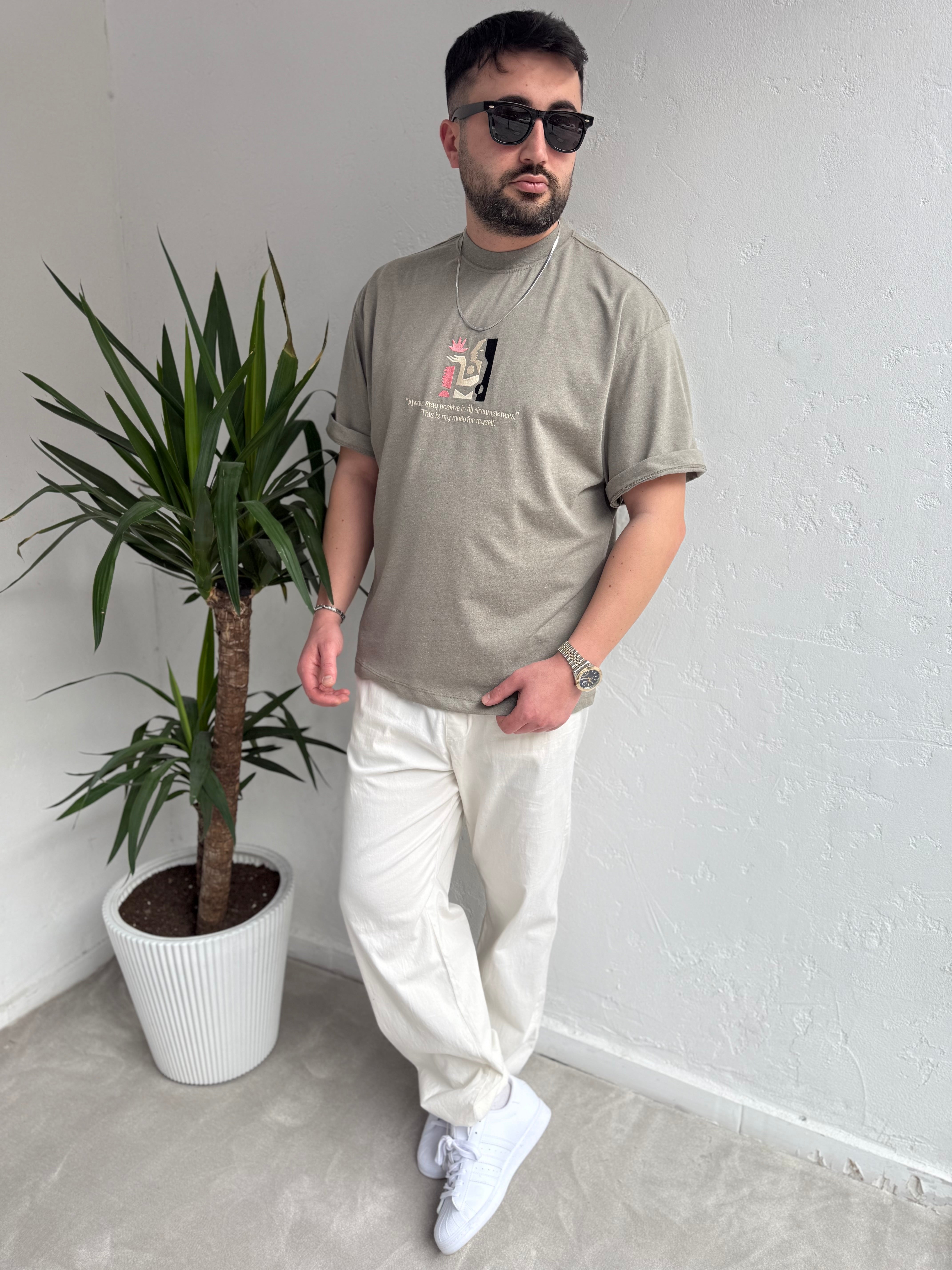 Yep Myself Nakış Detaylı T-Shirt