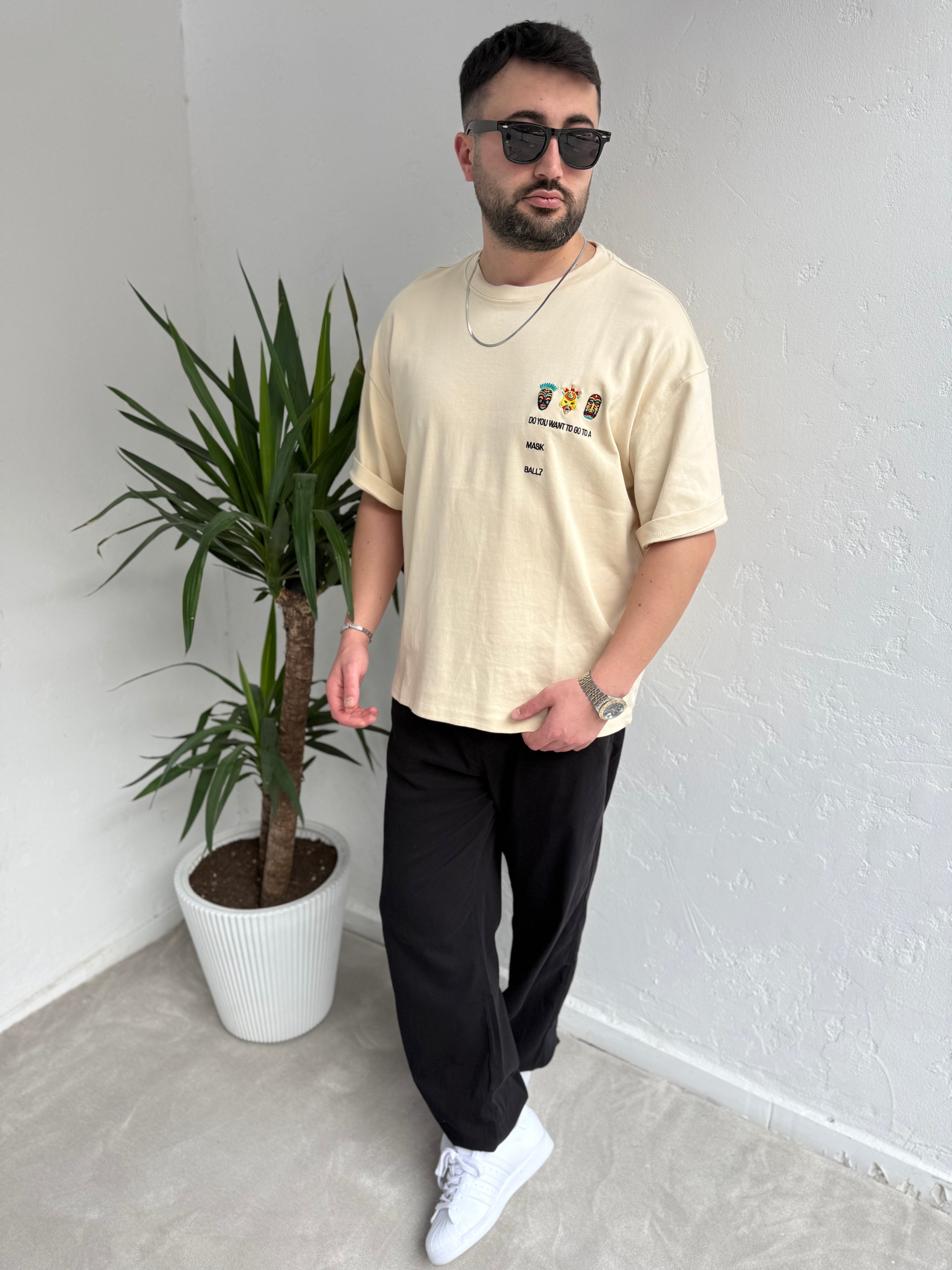 Yep Masquerade Nakış Detaylı Oversize T-Shirt