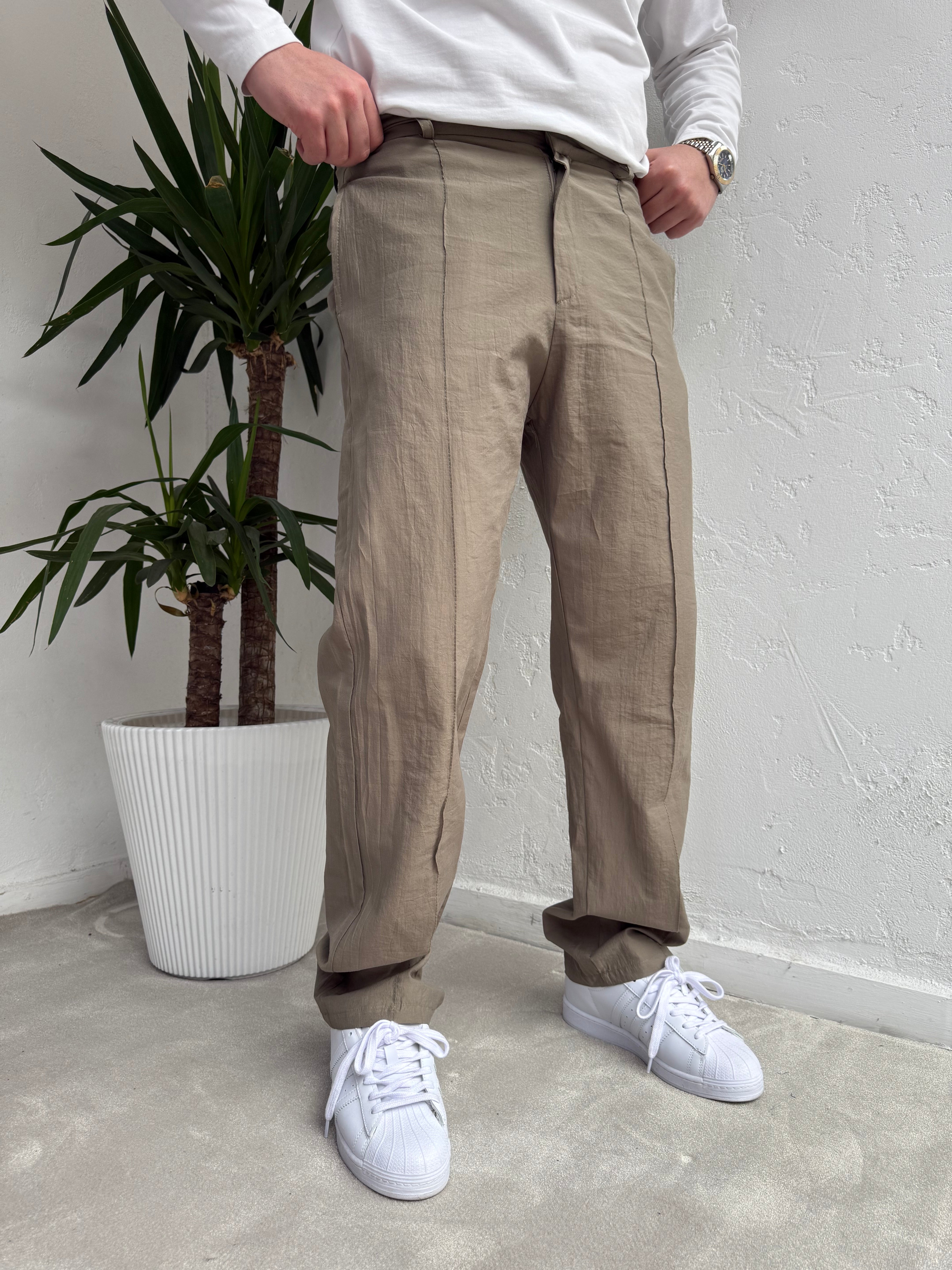 Pile Detaylı Baggy Paraşüt Pantolon