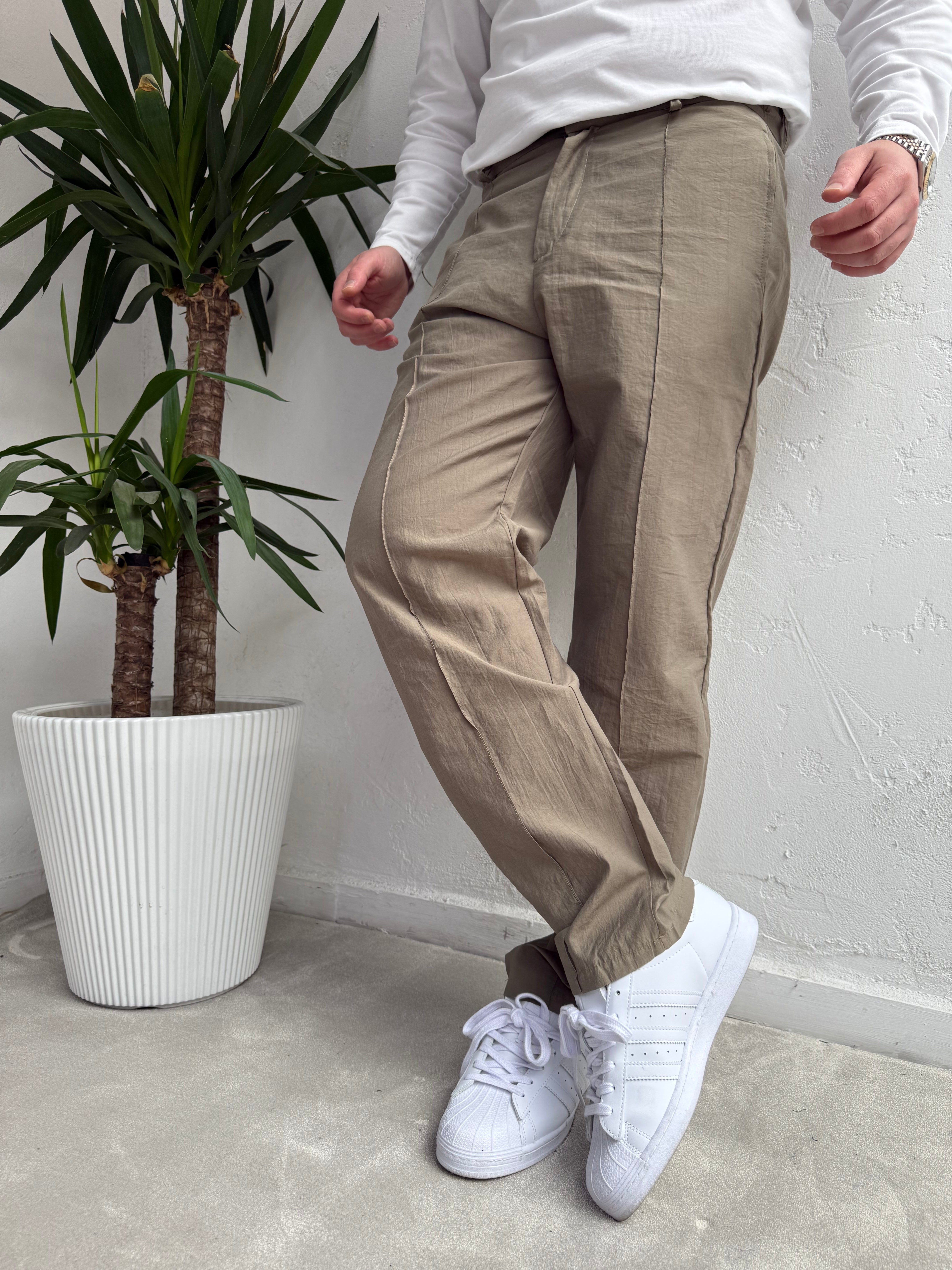 Pile Detaylı Baggy Paraşüt Pantolon