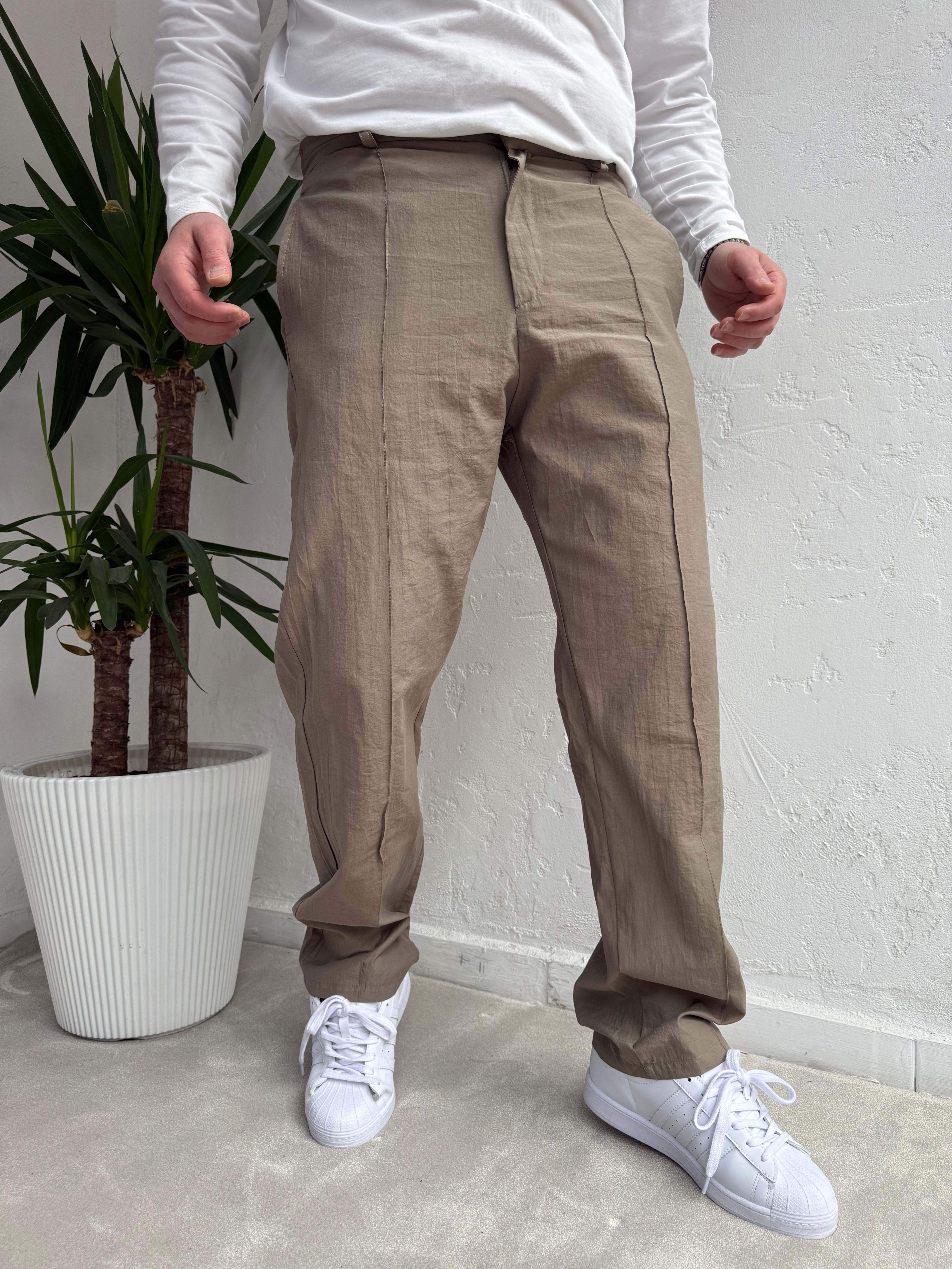 Pile Detaylı Baggy Paraşüt Pantolon