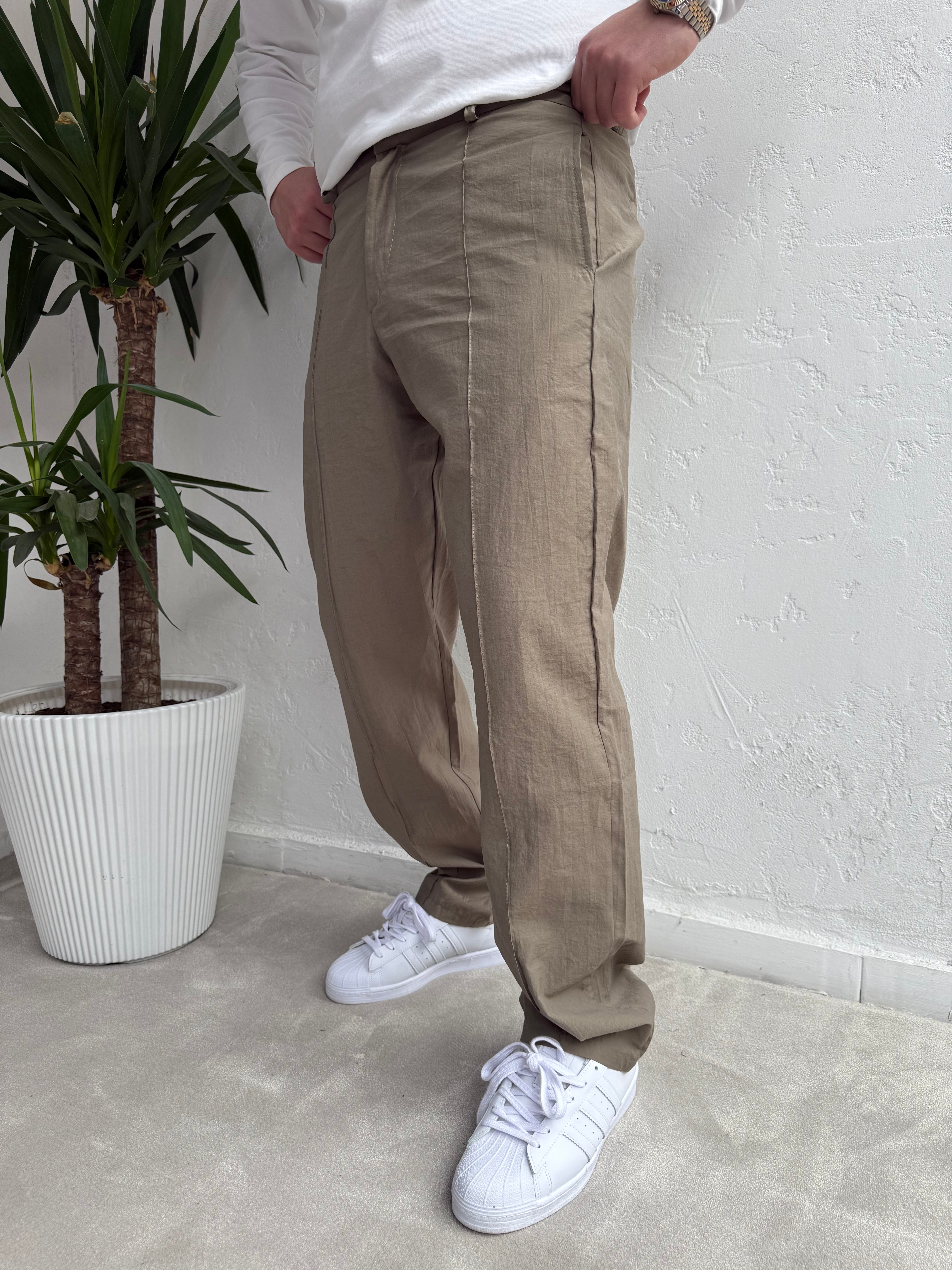 Pile Detaylı Baggy Paraşüt Pantolon