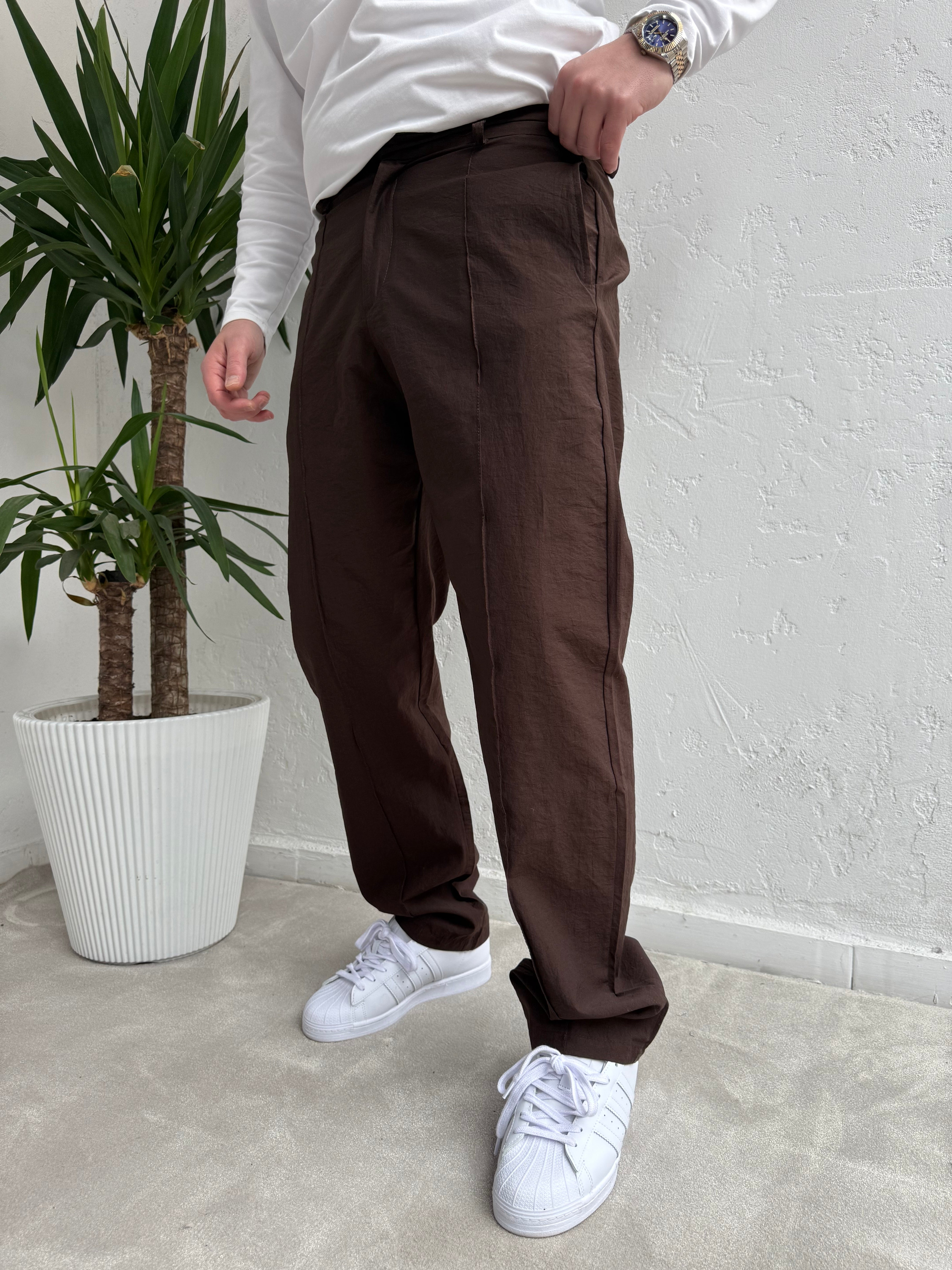 Pile Detaylı Baggy Paraşüt Pantolon