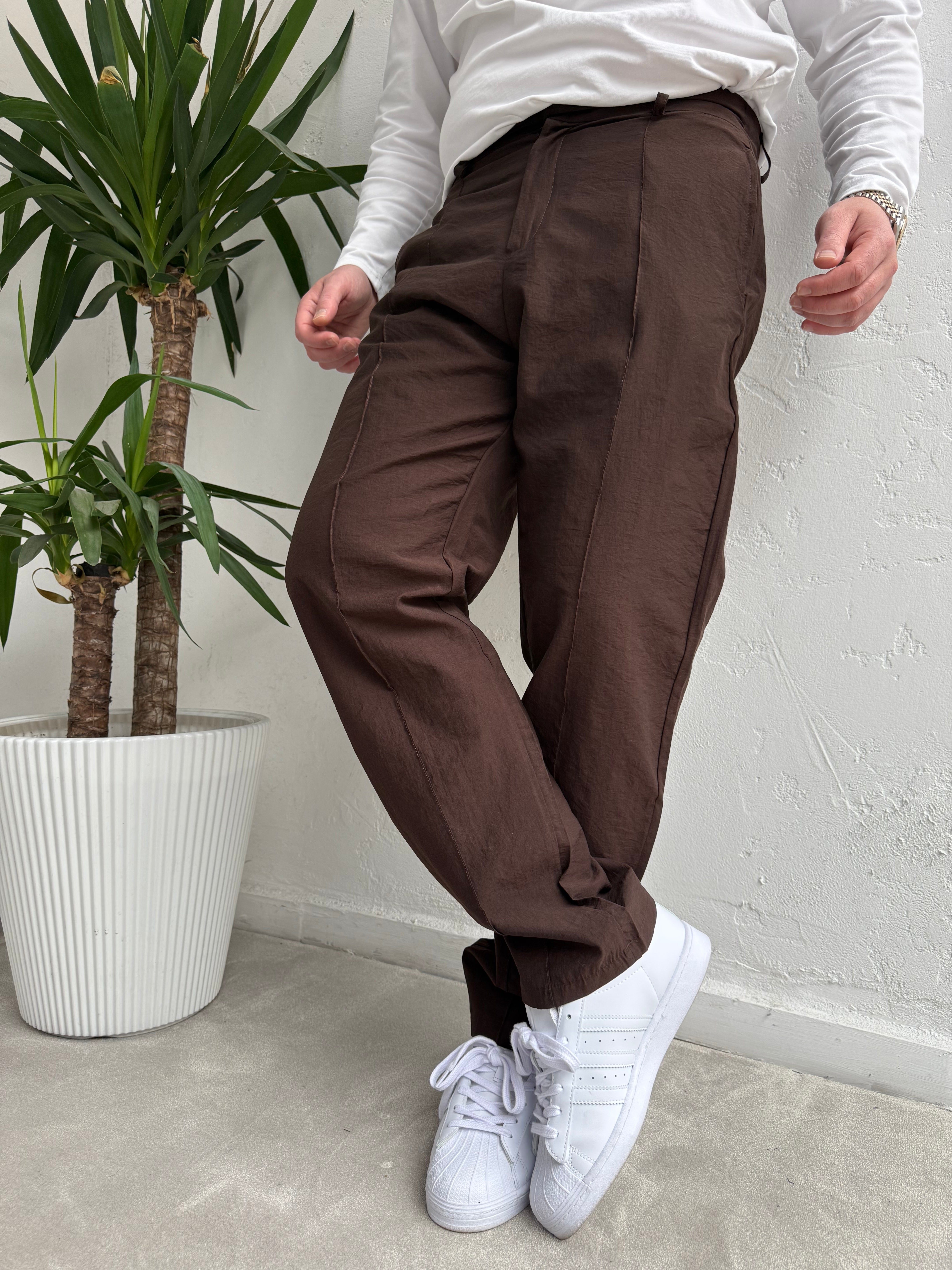 Pile Detaylı Baggy Paraşüt Pantolon
