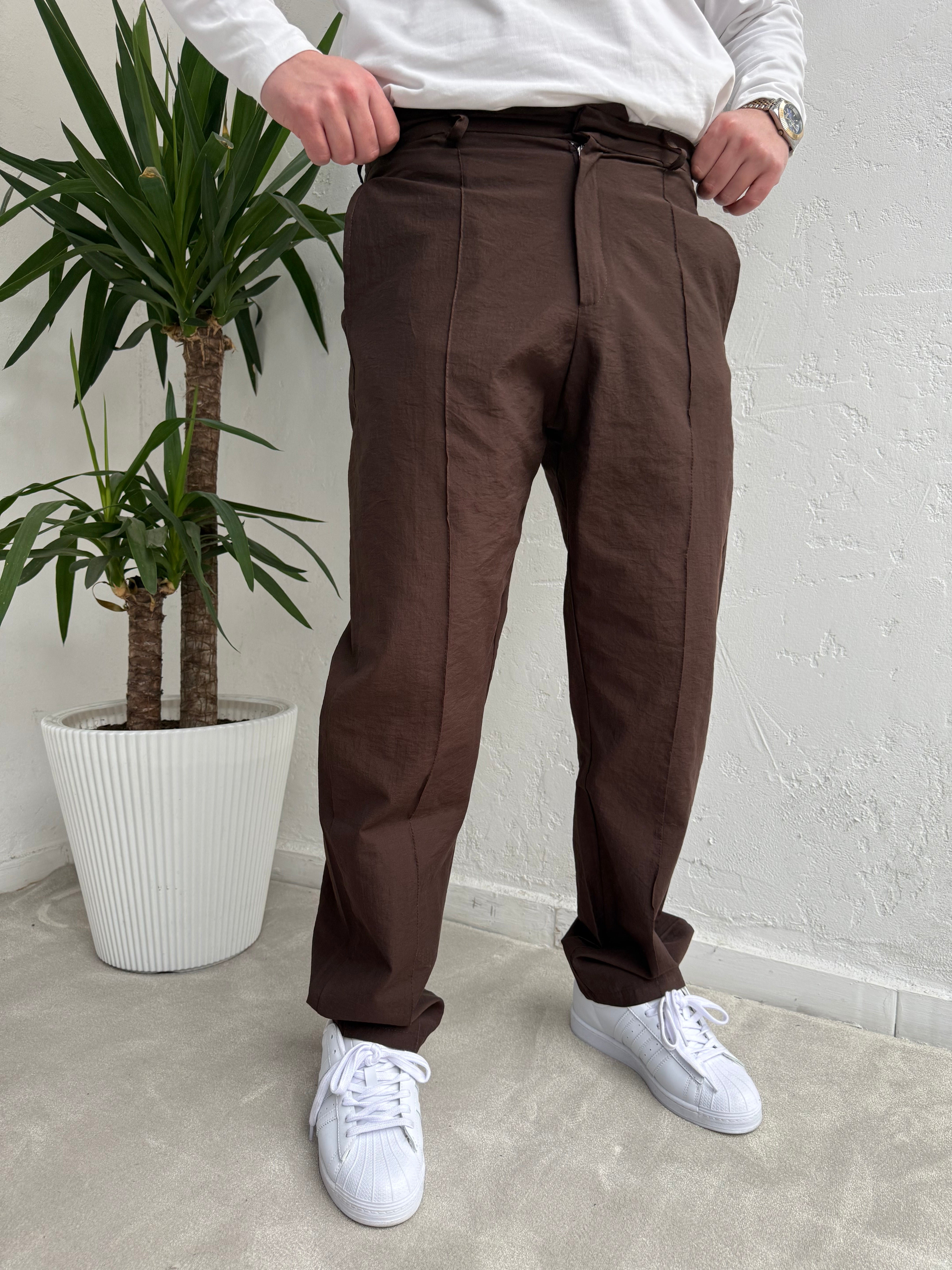Pile Detaylı Baggy Paraşüt Pantolon
