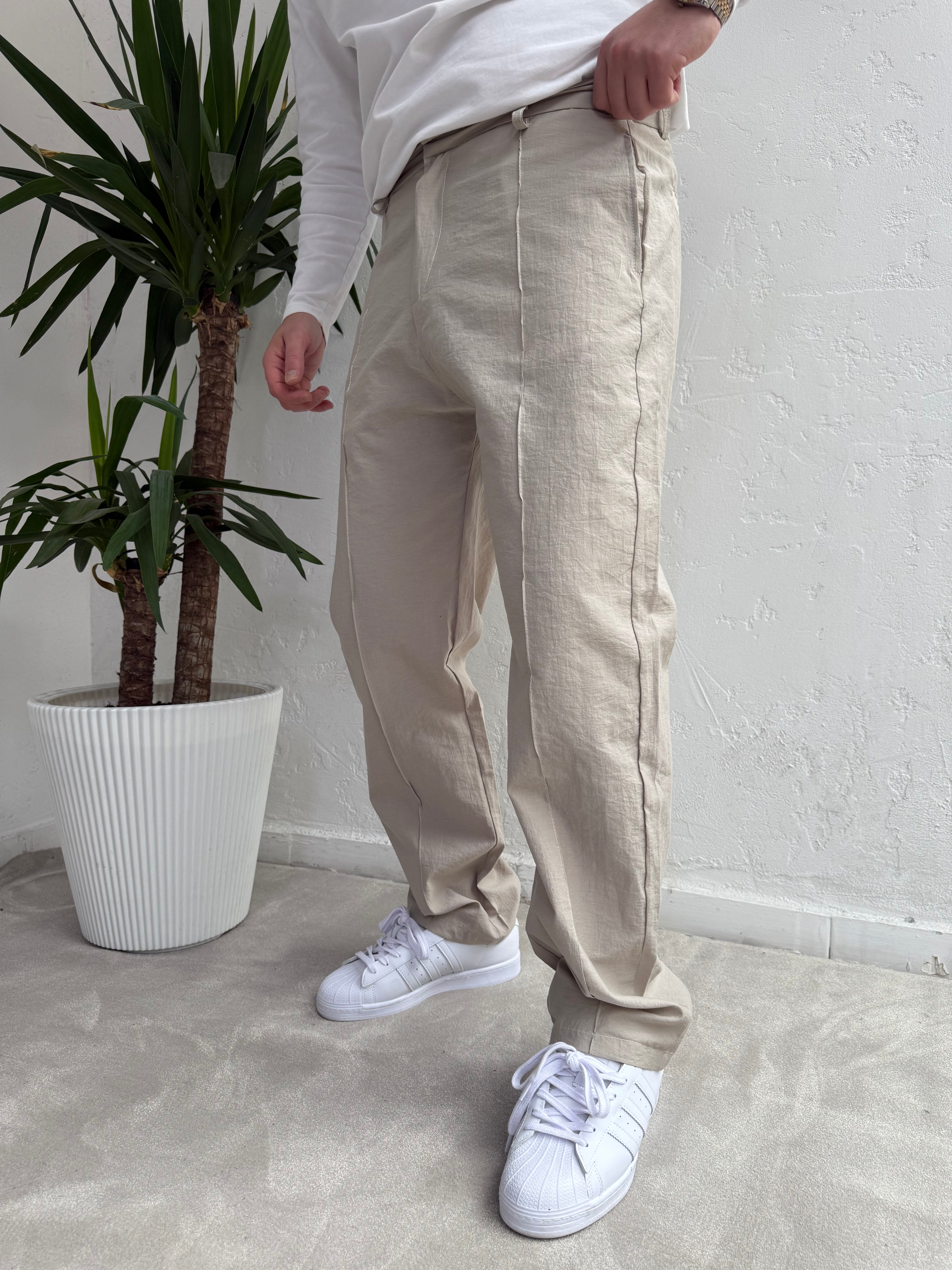 Pile Detaylı Baggy Paraşüt Pantolon