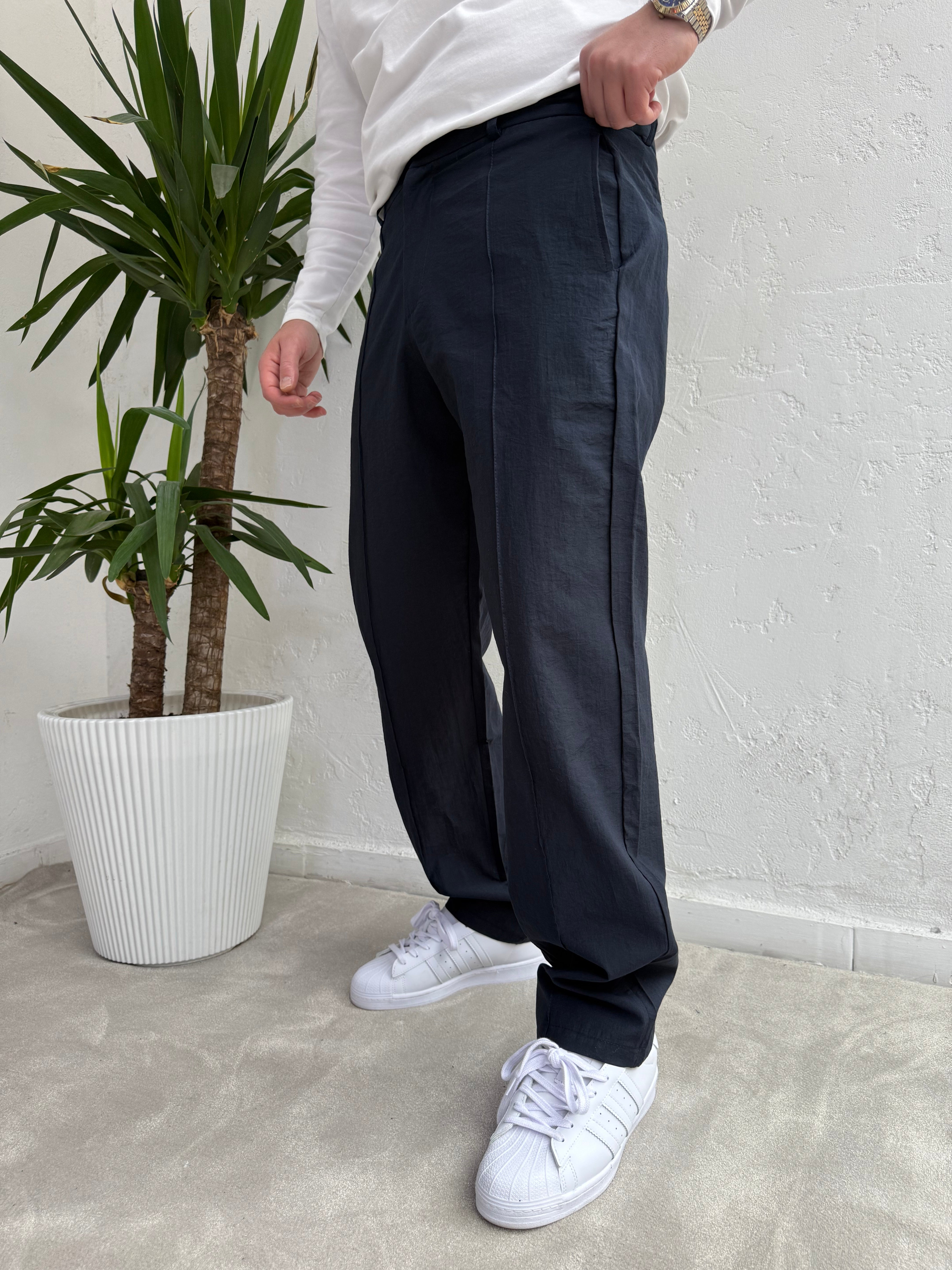 Pile Detaylı Baggy Paraşüt Pantolon