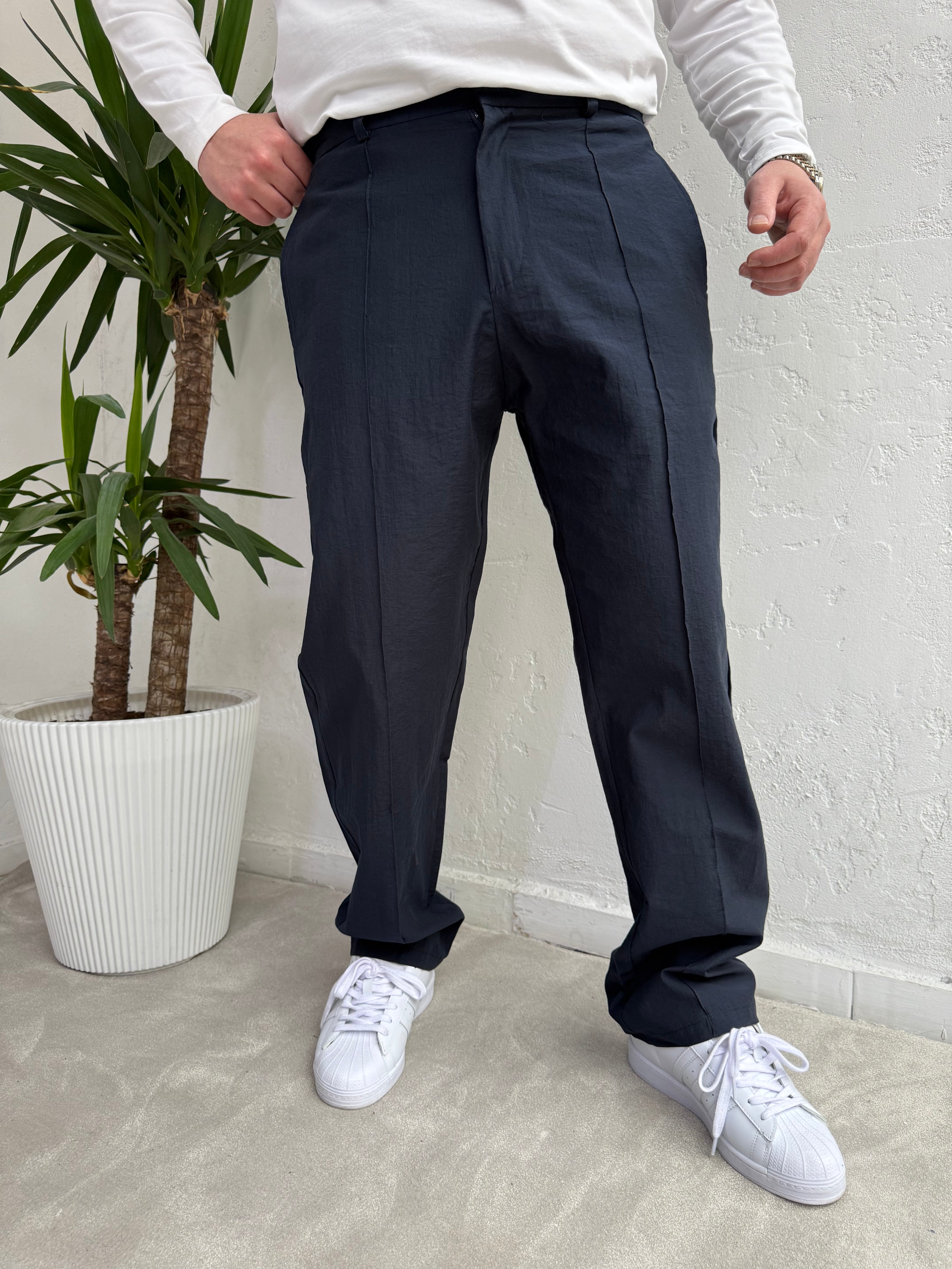 Pile Detaylı Baggy Paraşüt Pantolon