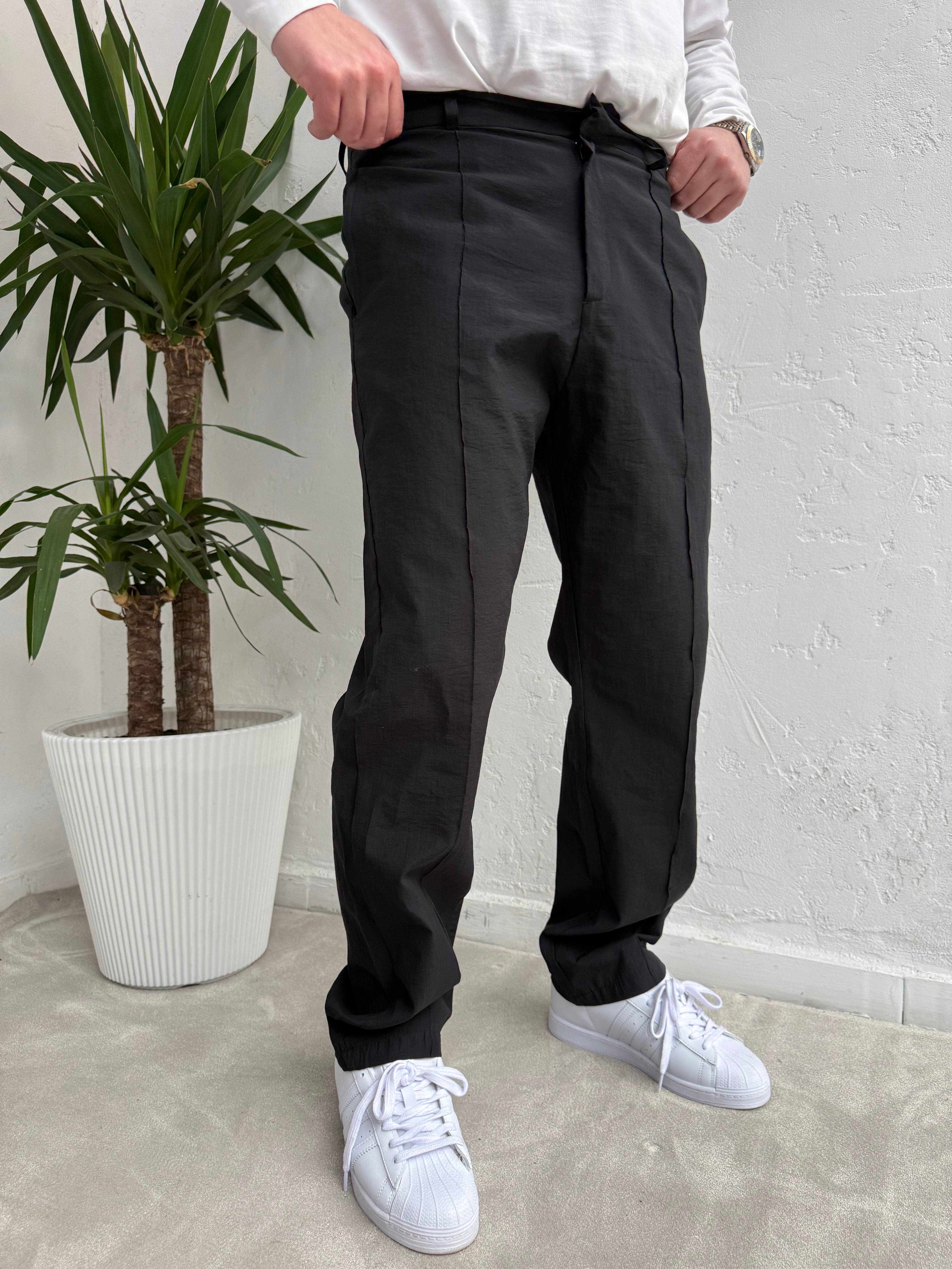 Pile Detaylı Baggy Paraşüt Pantolon