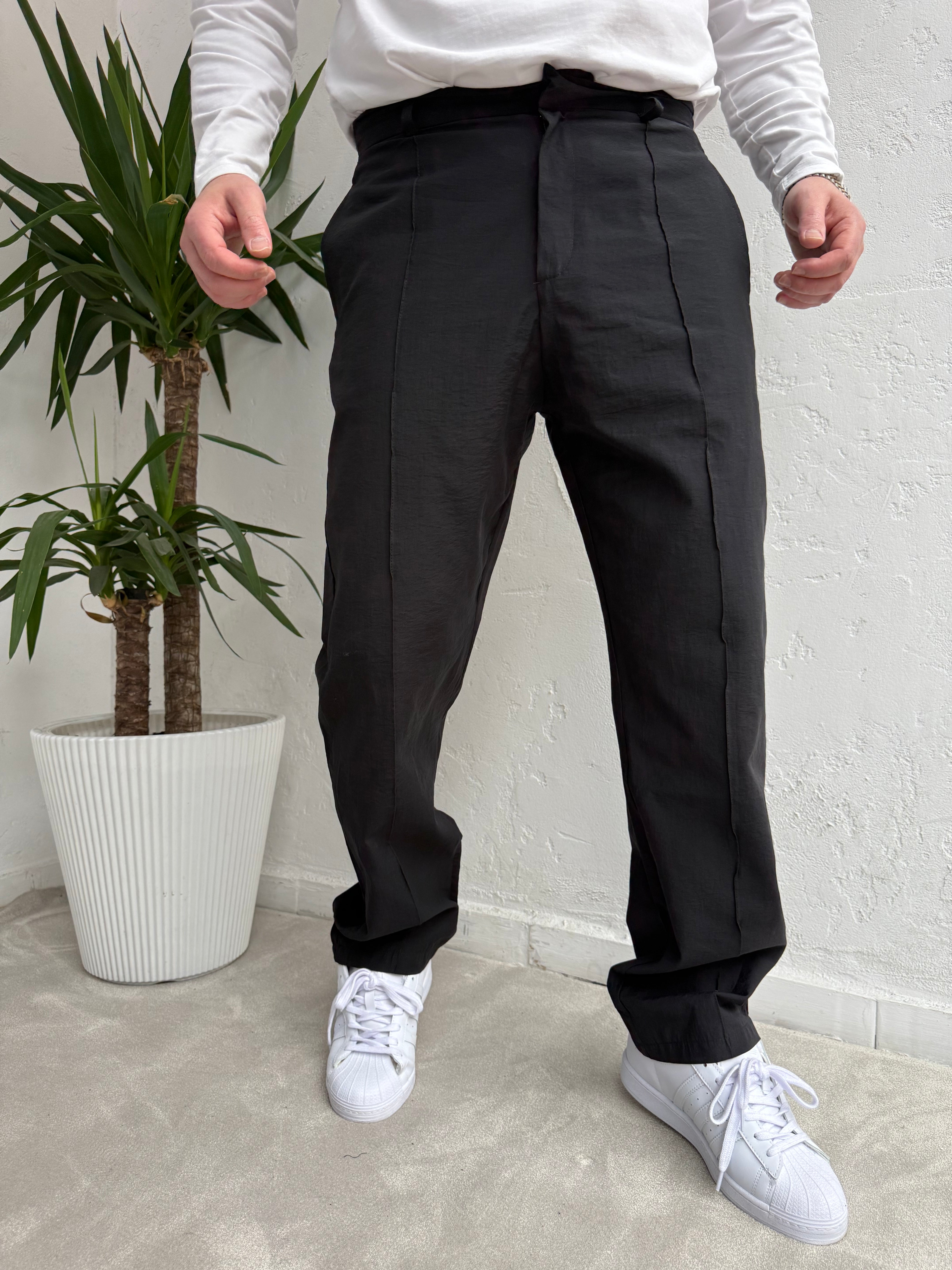 Pile Detaylı Baggy Paraşüt Pantolon