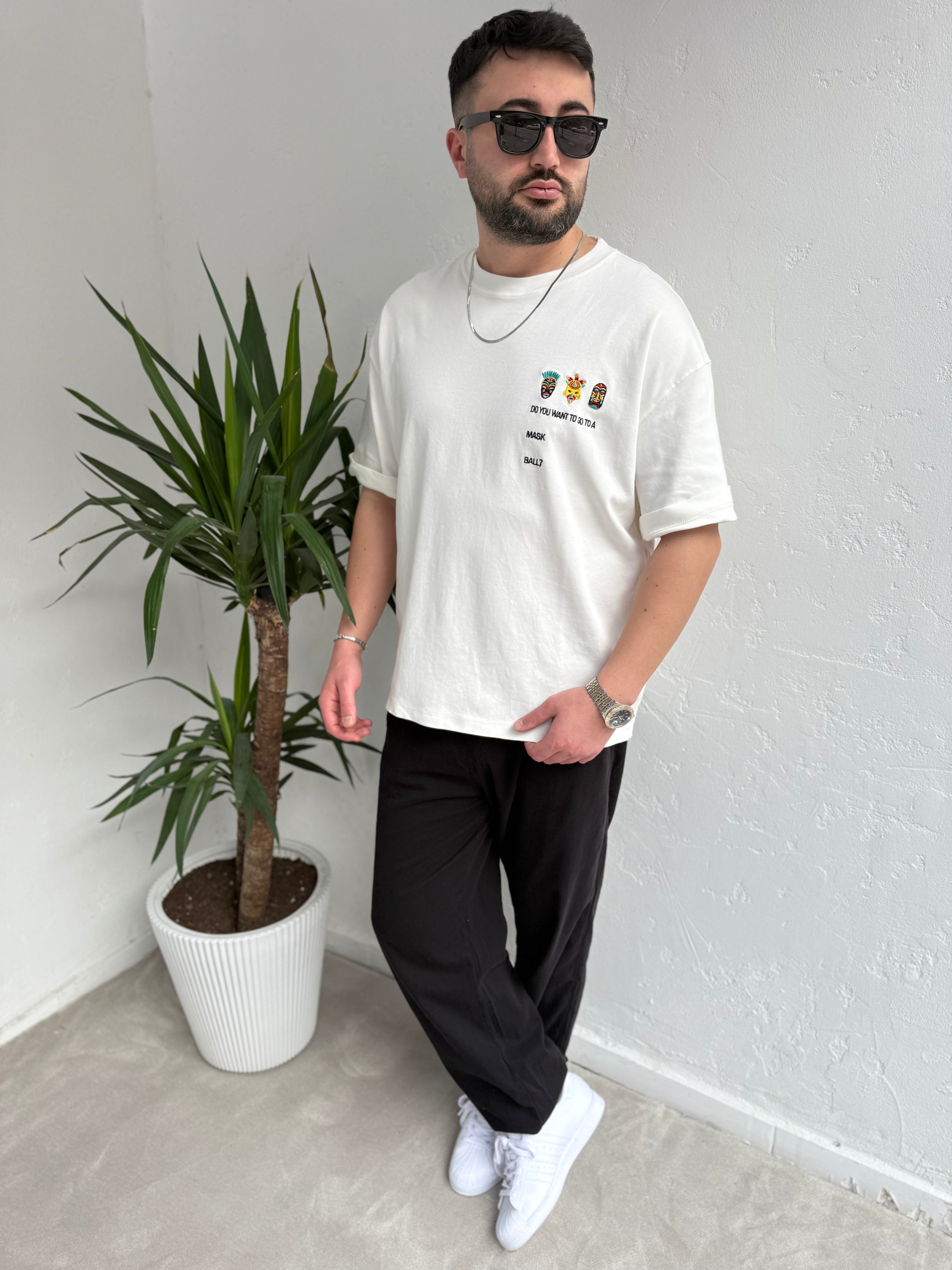 Yep Masquerade Nakış Detaylı Oversize T-Shirt