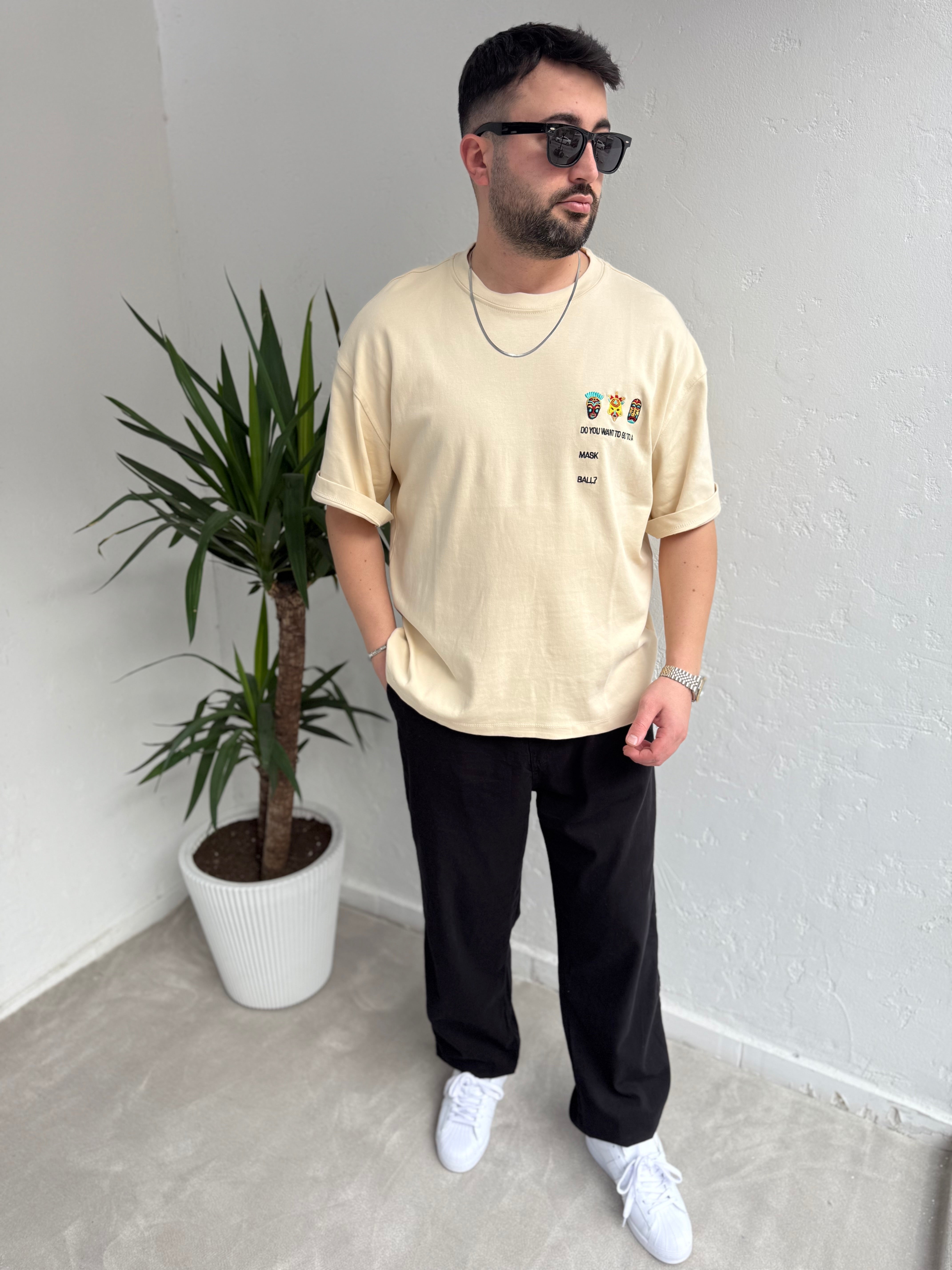 Yep Masquerade Nakış Detaylı Oversize T-Shirt