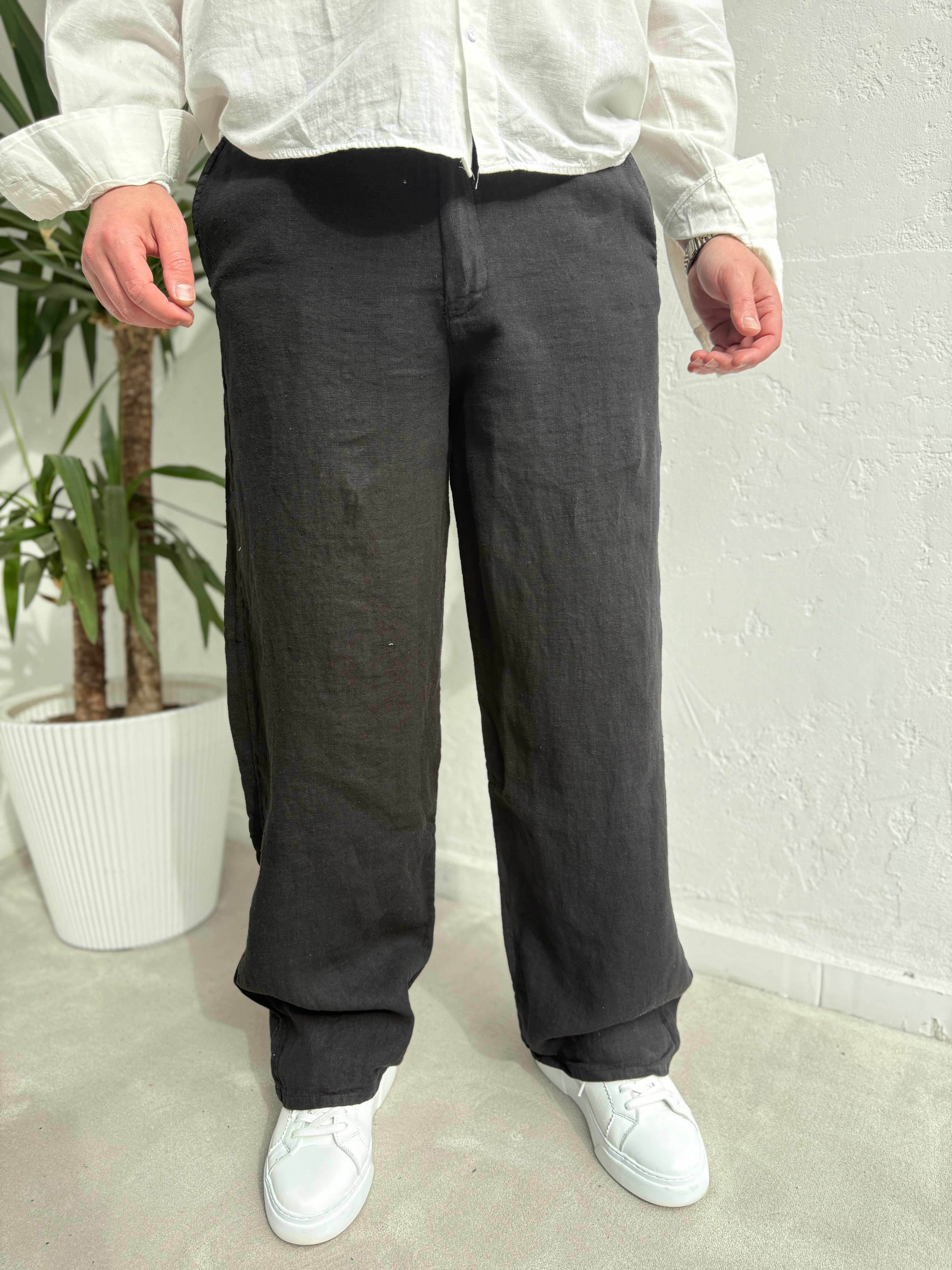 Süper Yep Ham Keten Pantolon