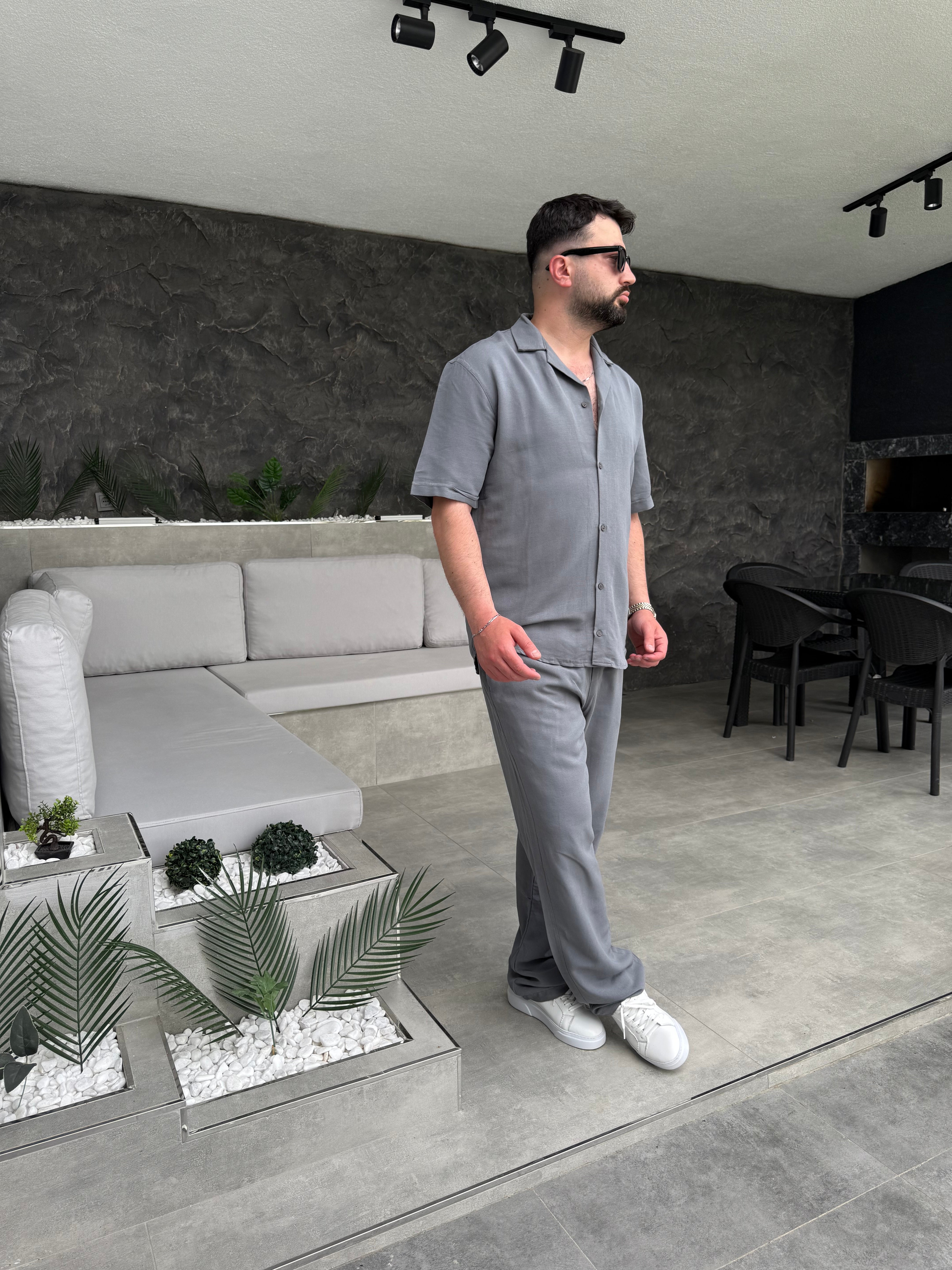 Viscon Keten Kısa Kollu Gömlek