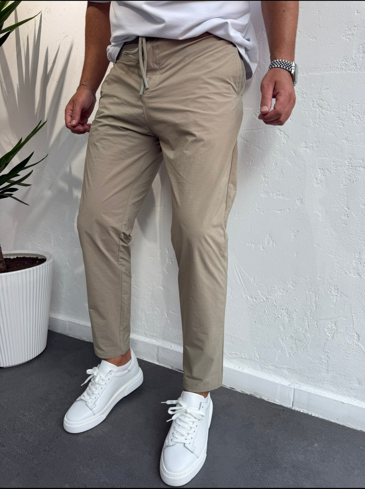Paraşüt kumaş Slimfit Jogger pantolon Çağla yeşili