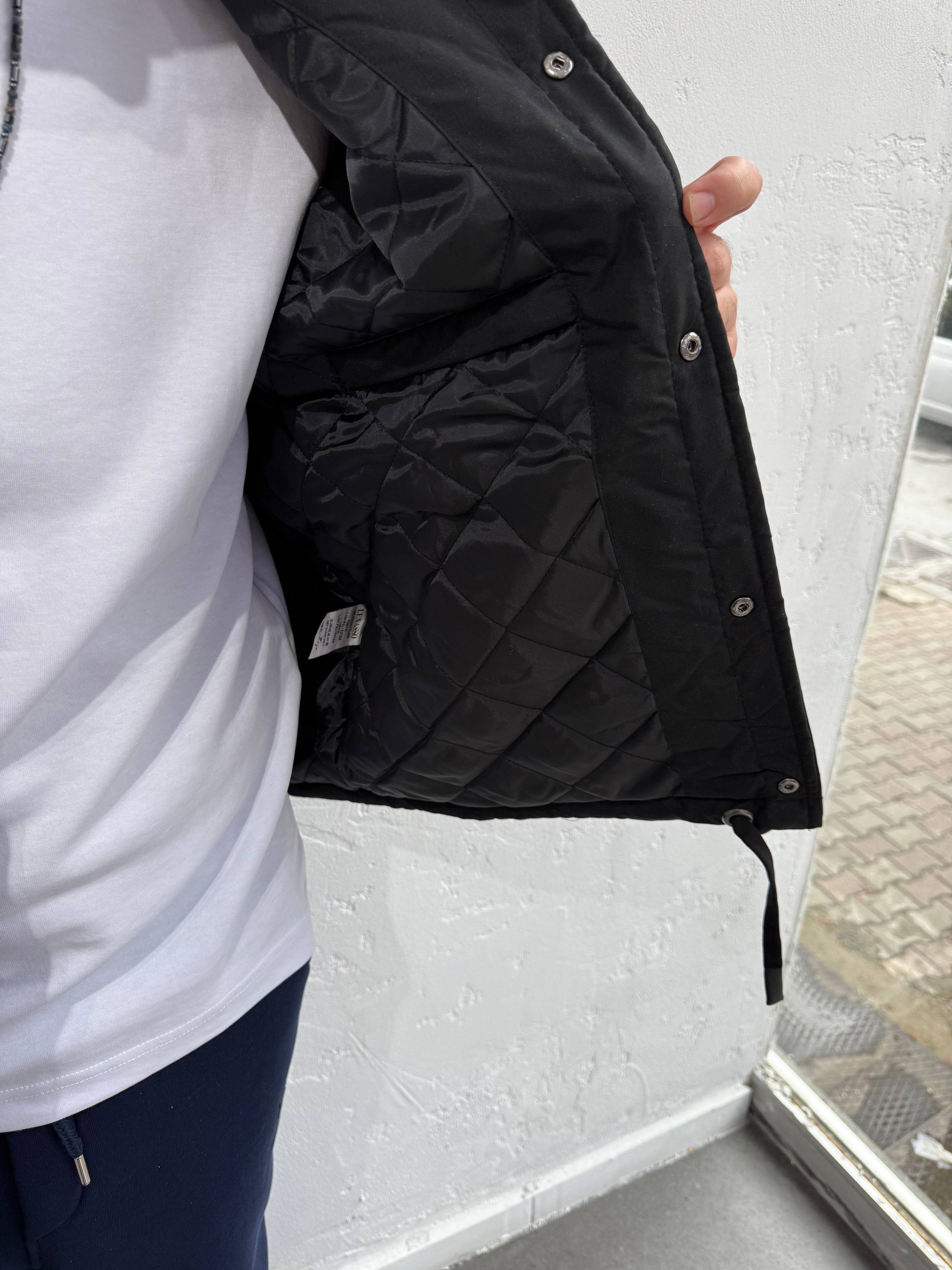 ZR Model Owersıze Düğmeli Mont Siyah