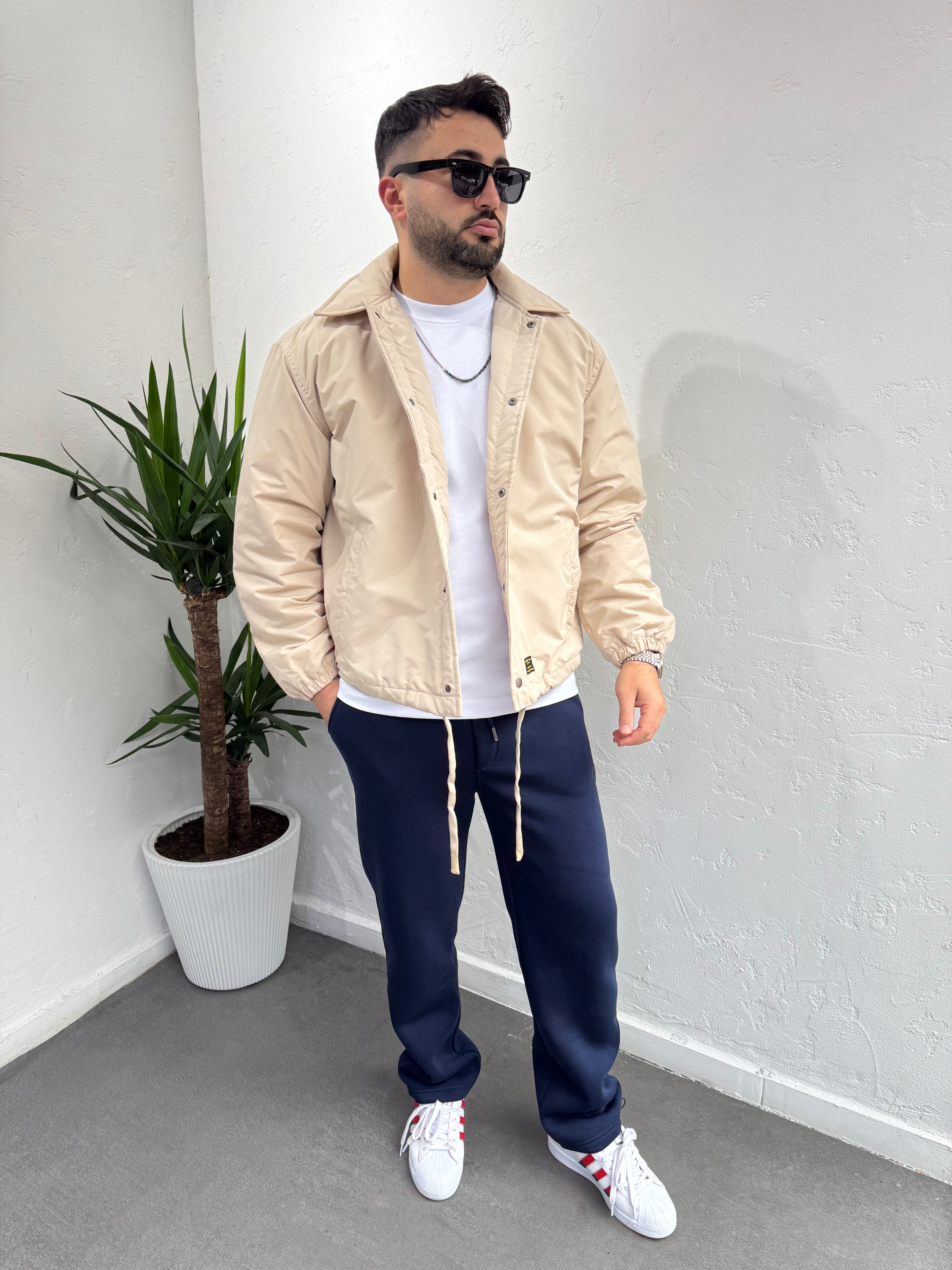 ZR Model Owersıze Düğmeli Mont Krem
