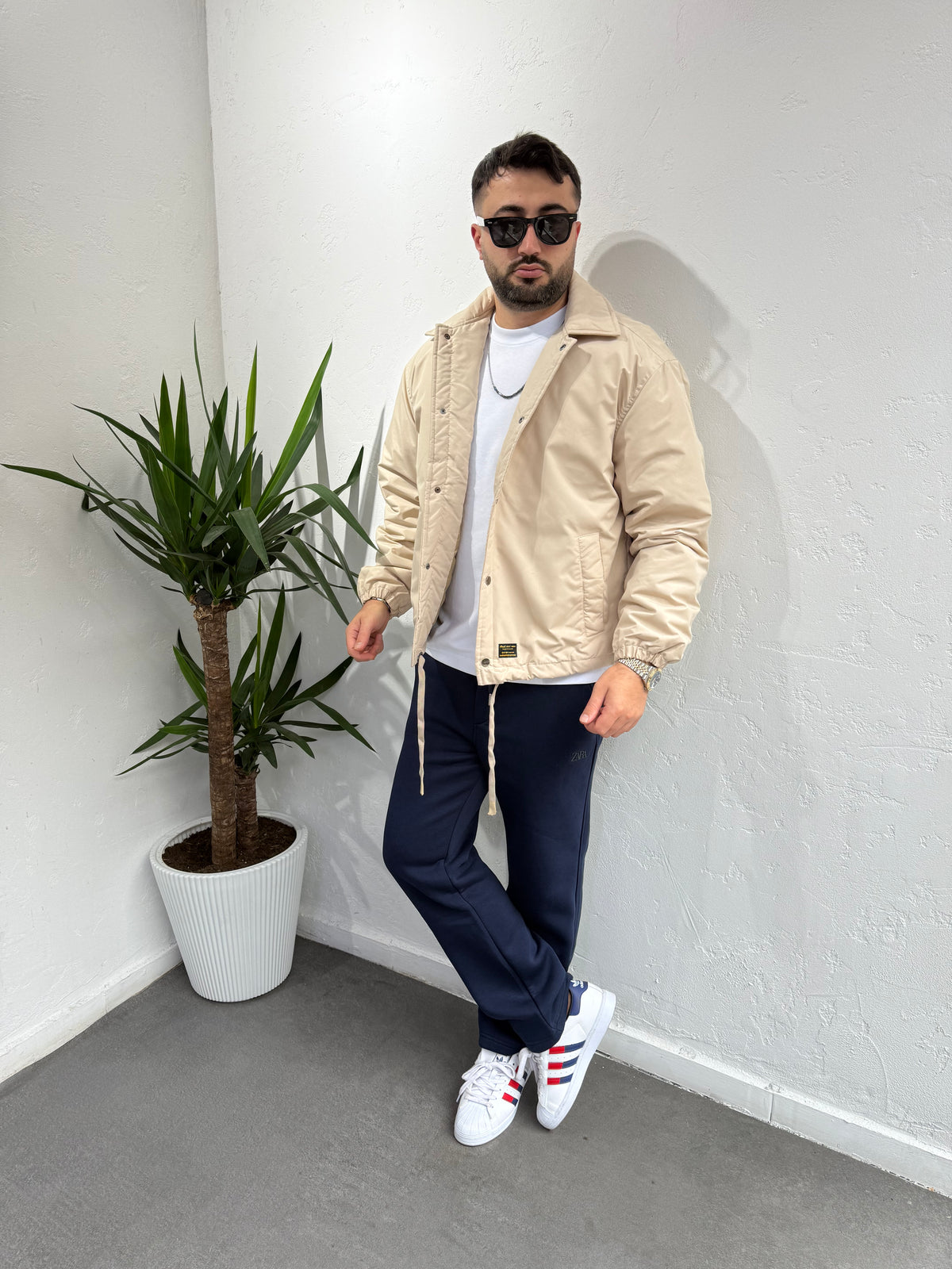 ZR Model Owersıze Düğmeli Mont Krem