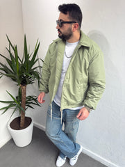 ZR Model Owersıze Çelik Fermuar Mont Yeşil