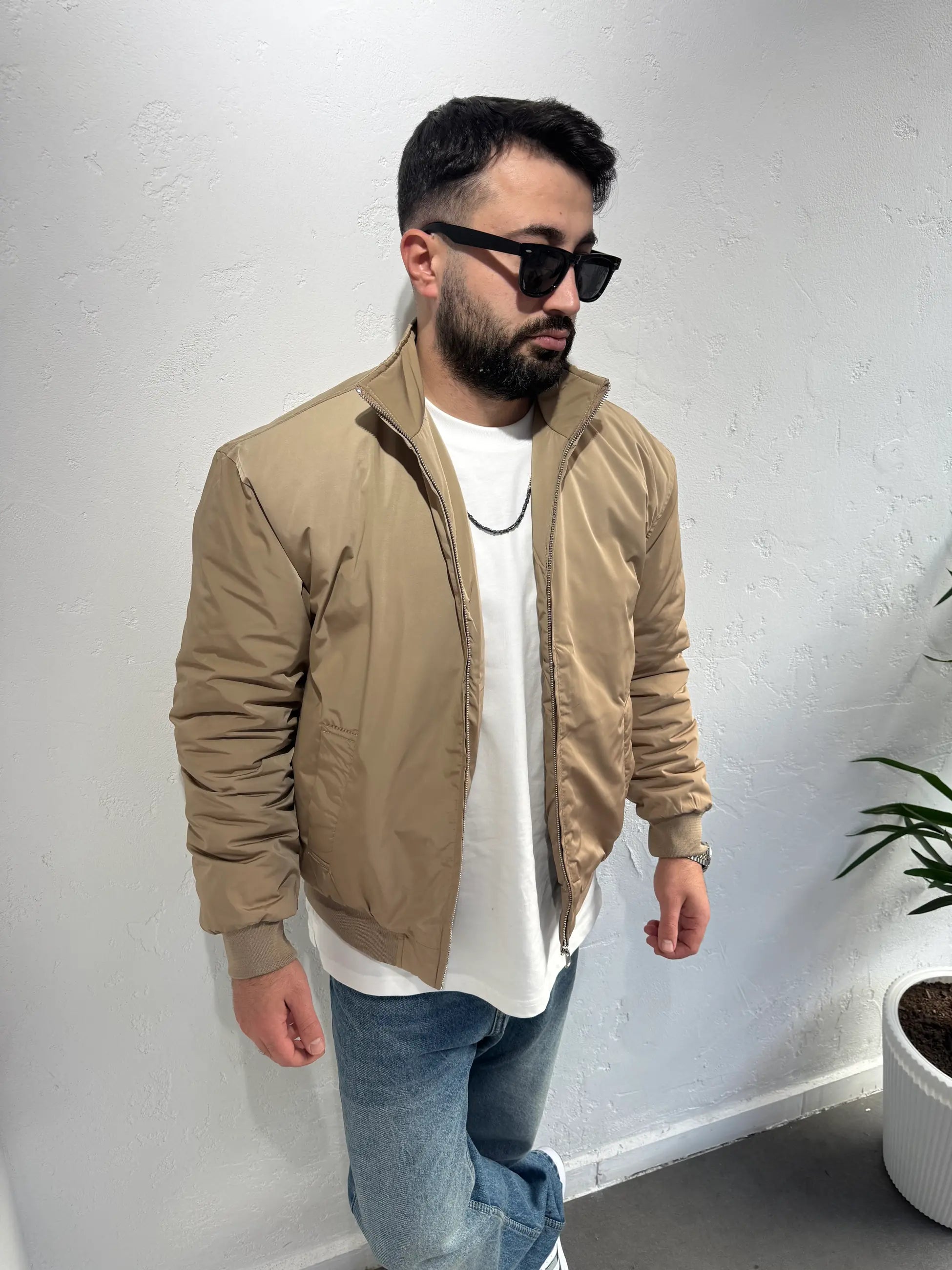 ZR Model dik Yaka Pilot Mont Kahverengi