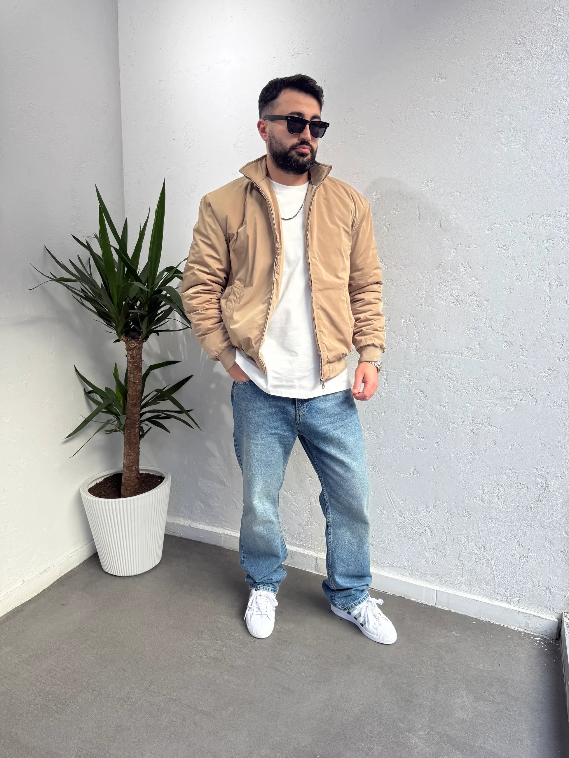 ZR Model dik Yaka Pilot Mont Kahverengi