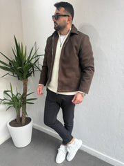 Pilot Kaşe Ceket Kahverengi