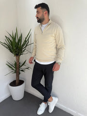 Fermuarlı Yaka Triko Kazak