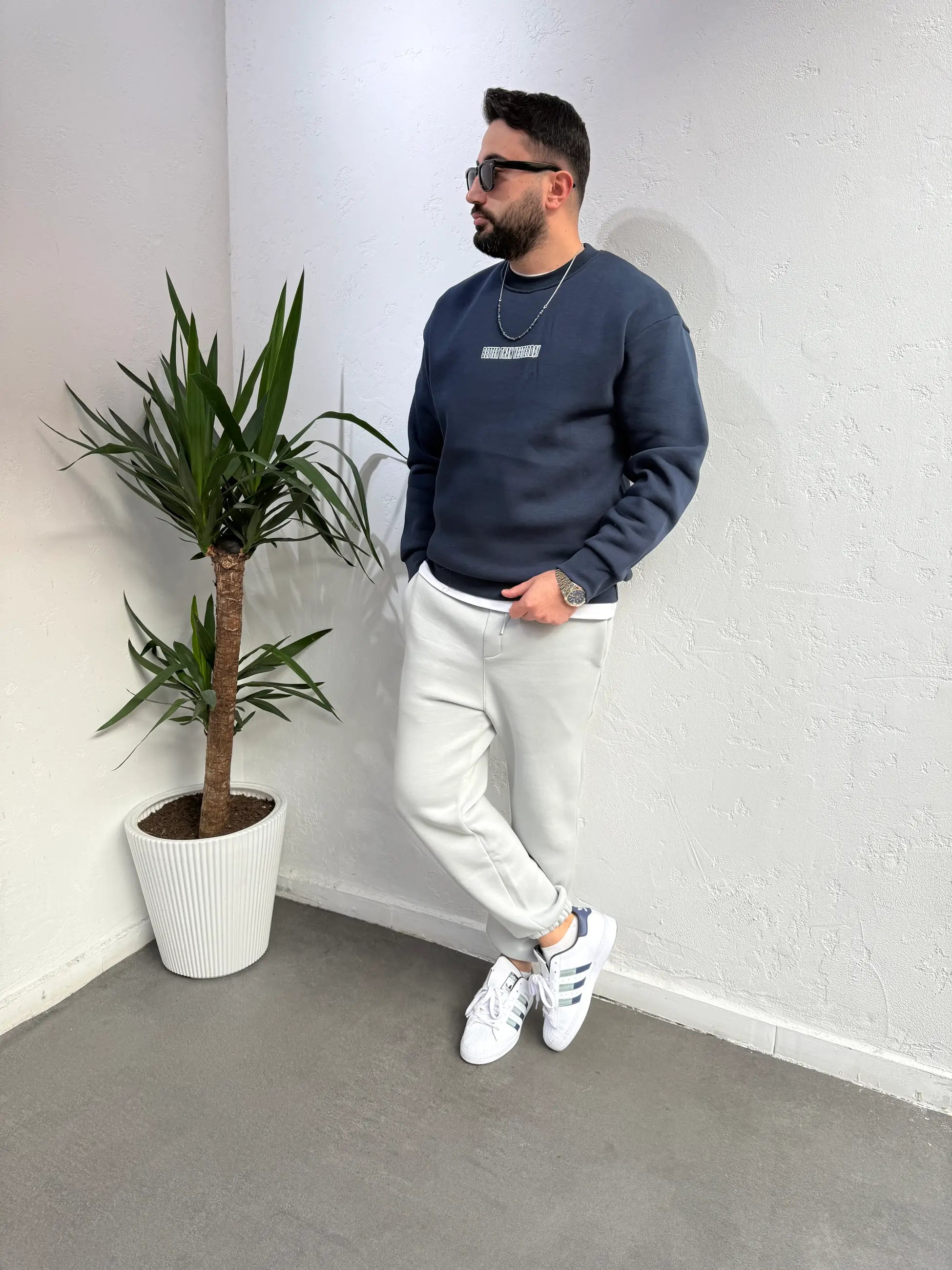 Deep Ön Arka Baskılı Sweatshirt
