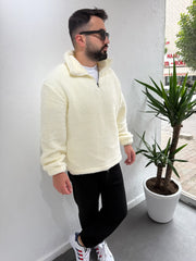 Fermuarlı Peluş Sweatshirt