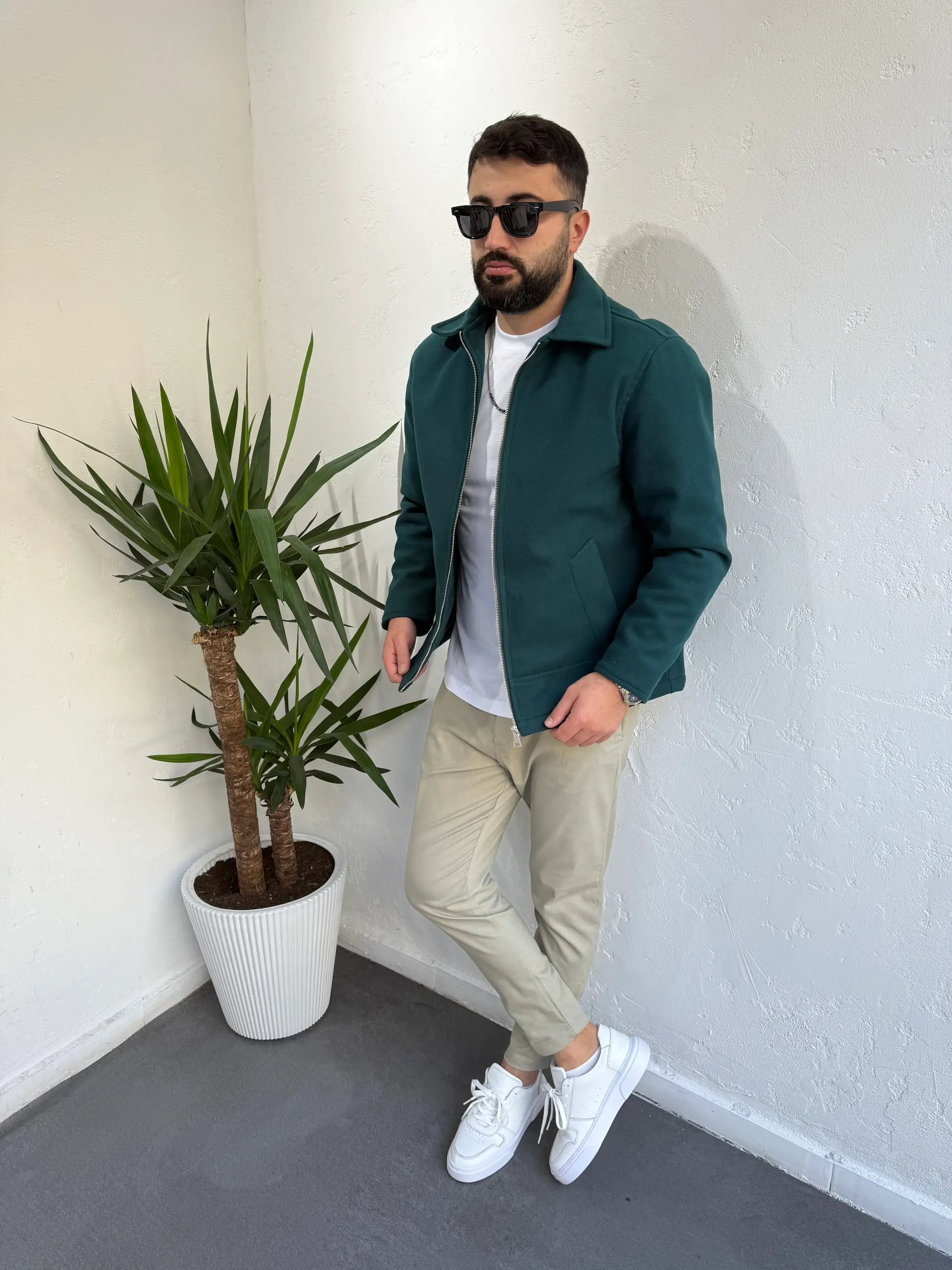 Pilot Kaşe Ceket Petrol Mavii