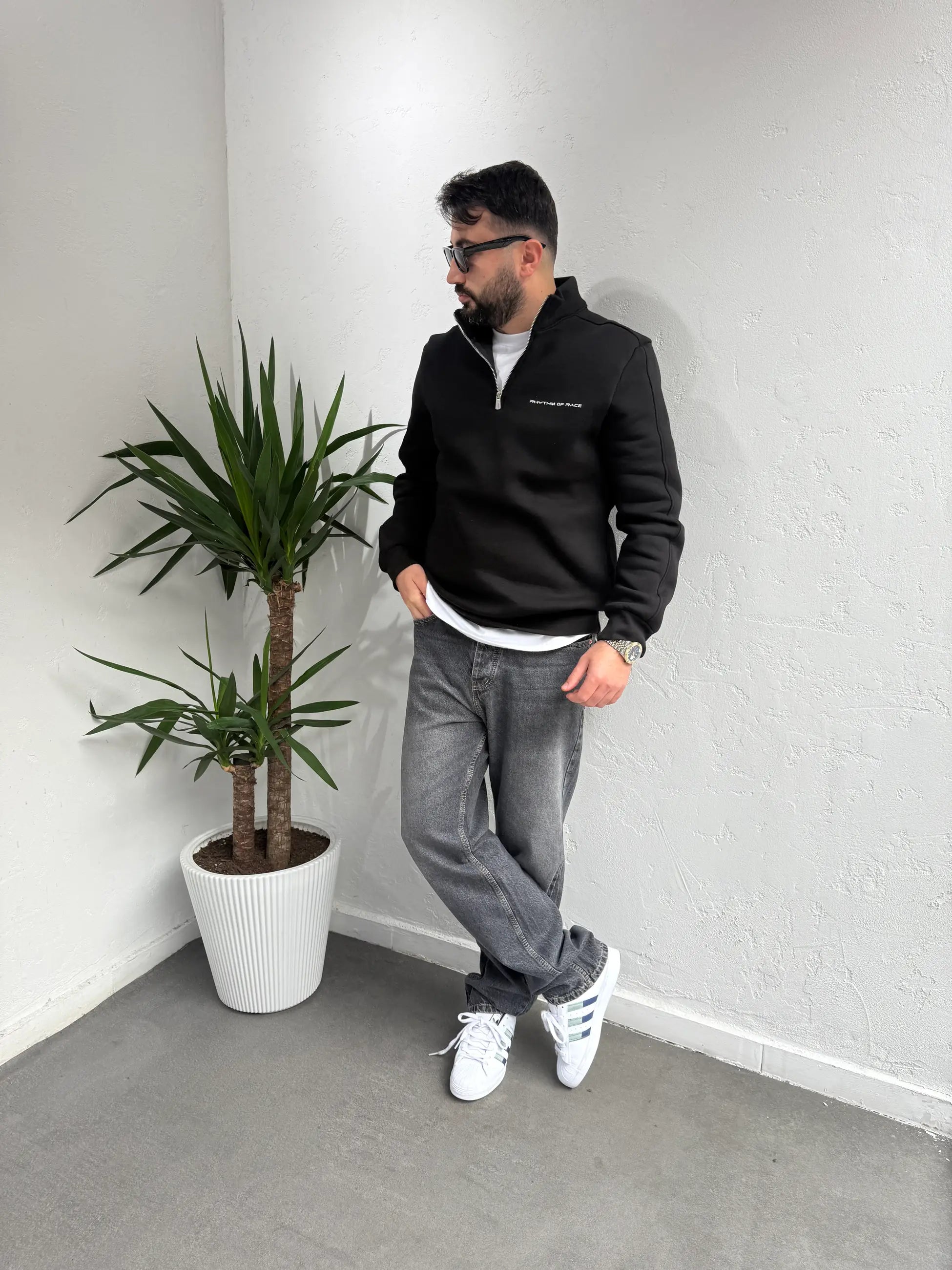 Deep Race Fermuarlı Yaka Sweatshirt