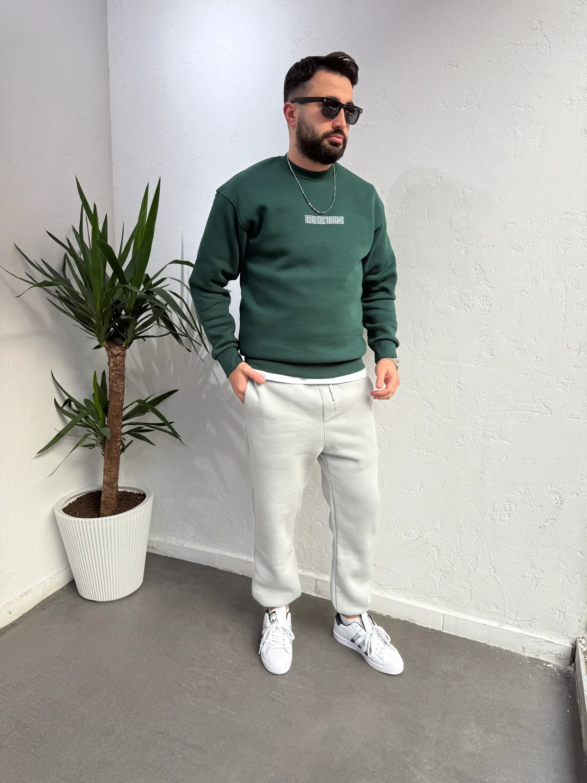 Ön Arka Baskılı Sweatshirt